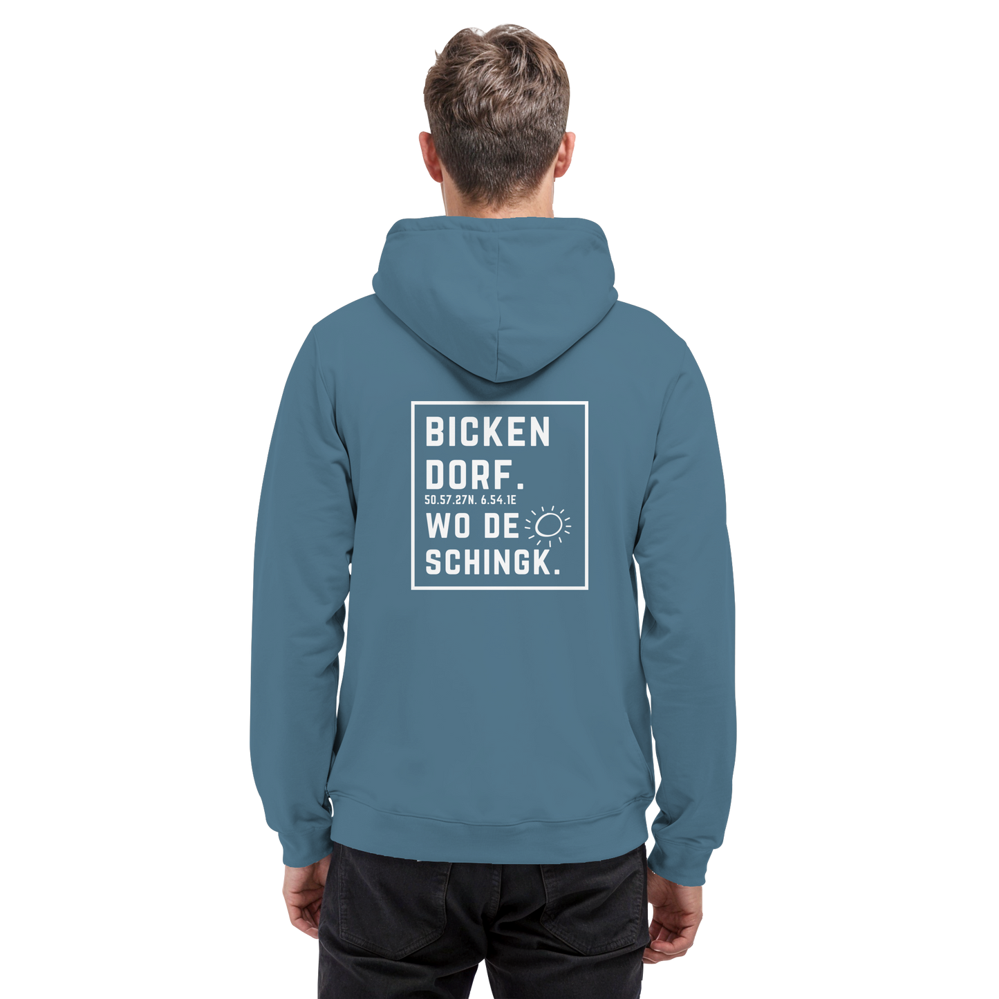 Wo de Sonn schingk - Bickendorf Druck Rücken - Basic Unisex Hoodie