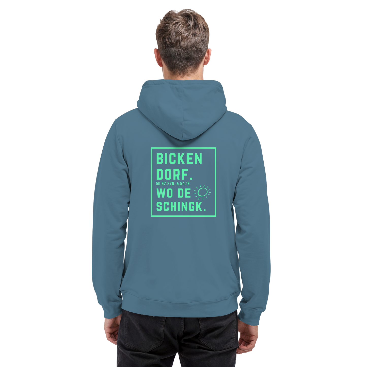 Wo de Sonn schingk - Bickendorf Druck Rücken - Basic Unisex Hoodie