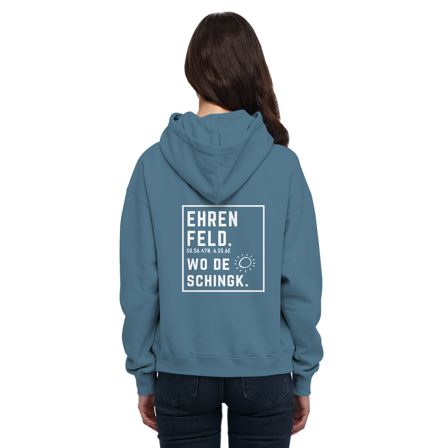 Wo de Sonn schingk - Ehrenfeld Druck Rücken  - Basic Unisex Hoodie