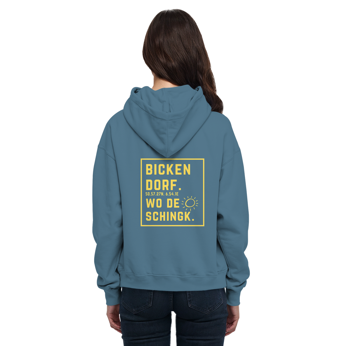 Wo de Sonn schingk - Bickendorf Druck Rücken - Basic Unisex Hoodie