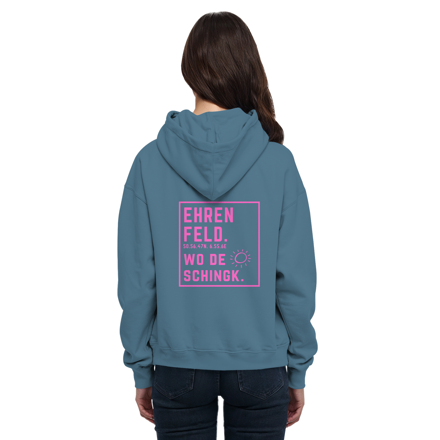 Wo de Sonn schingk - Ehrenfeld Druck Rücken  - Basic Unisex Hoodie