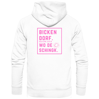 Wo de Sonn schingk - Bickendorf Druck Rücken - Basic Unisex Hoodie