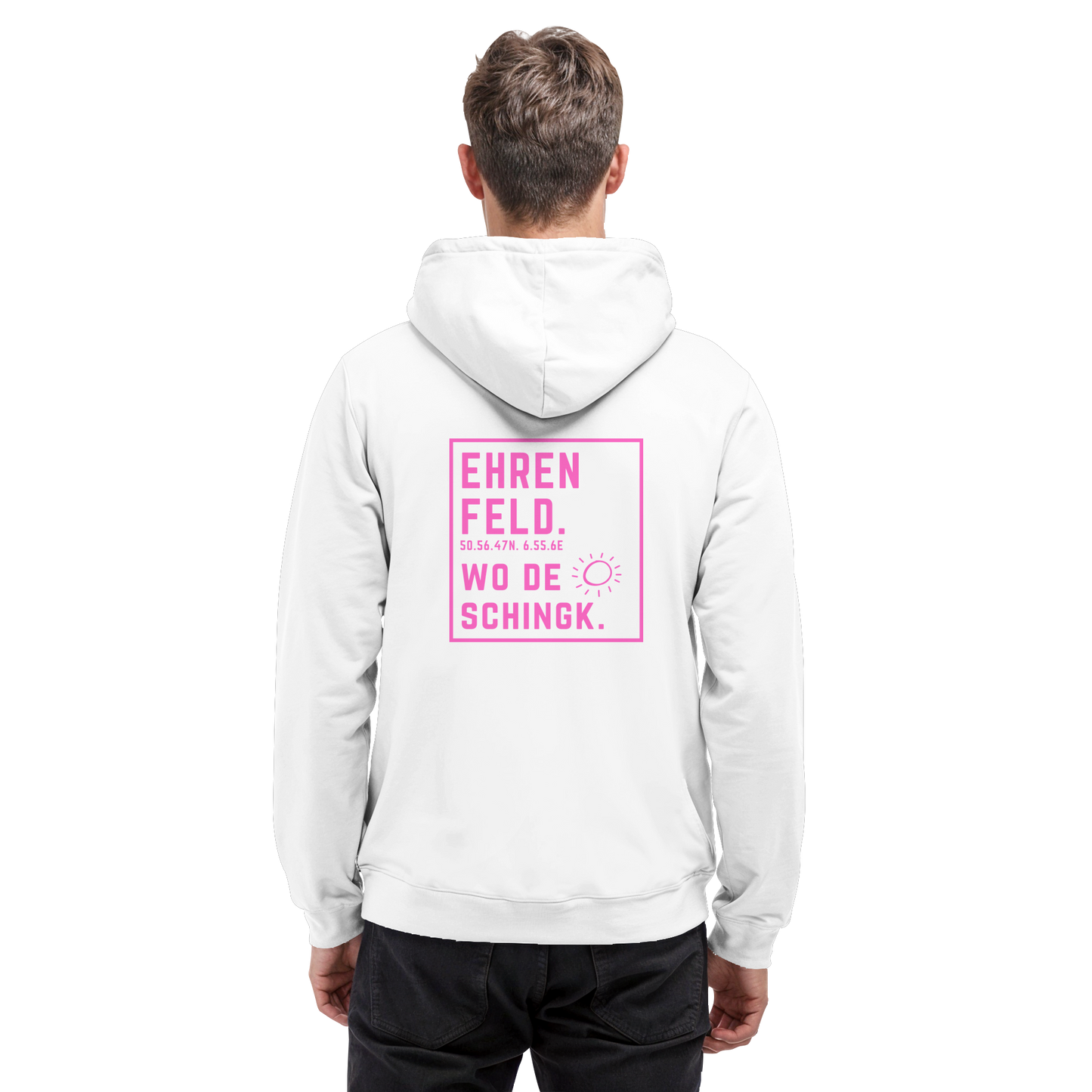 Wo de Sonn schingk - Ehrenfeld Druck Rücken  - Basic Unisex Hoodie