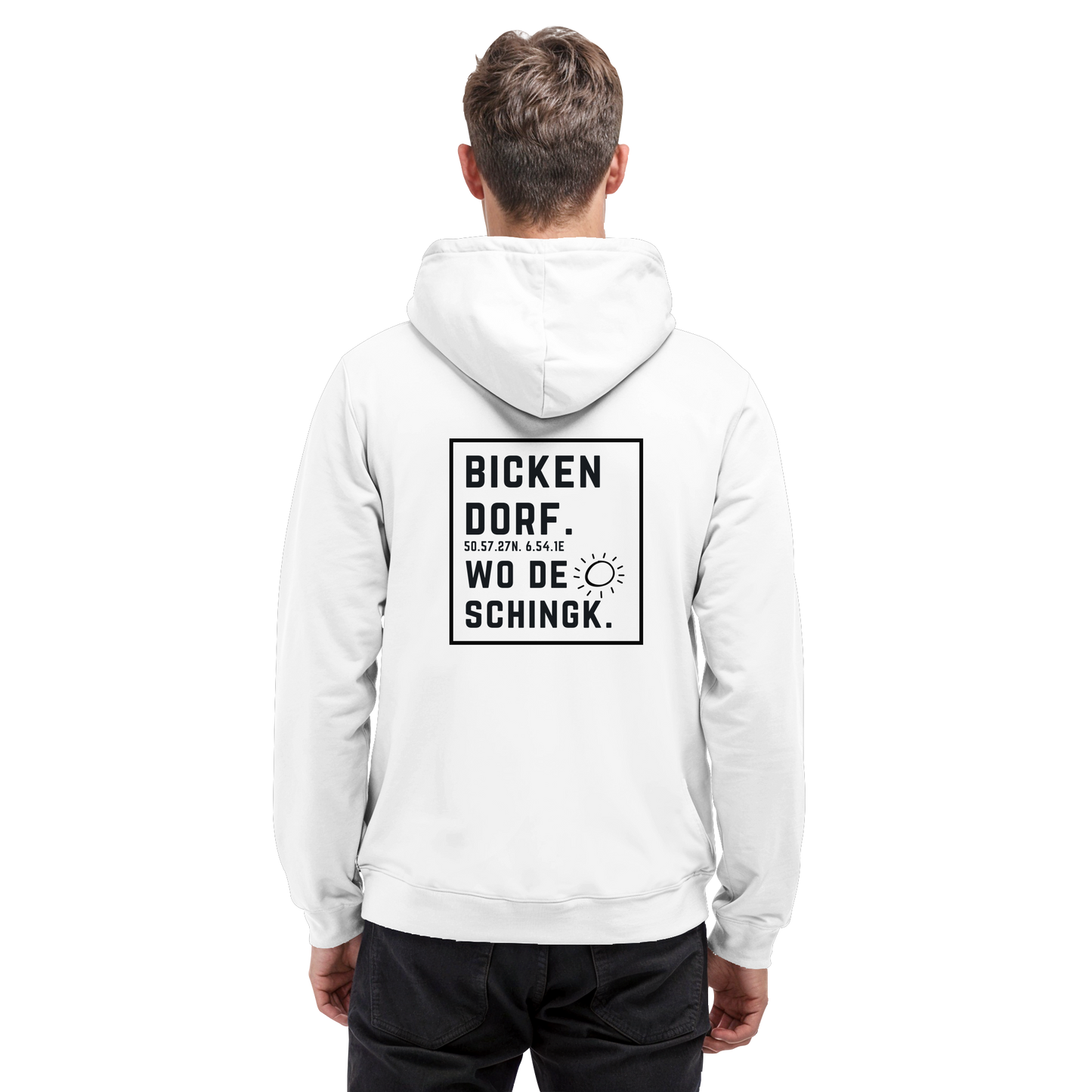 Wo de Sonn schingk - Bickendorf Druck Rücken - Basic Unisex Hoodie