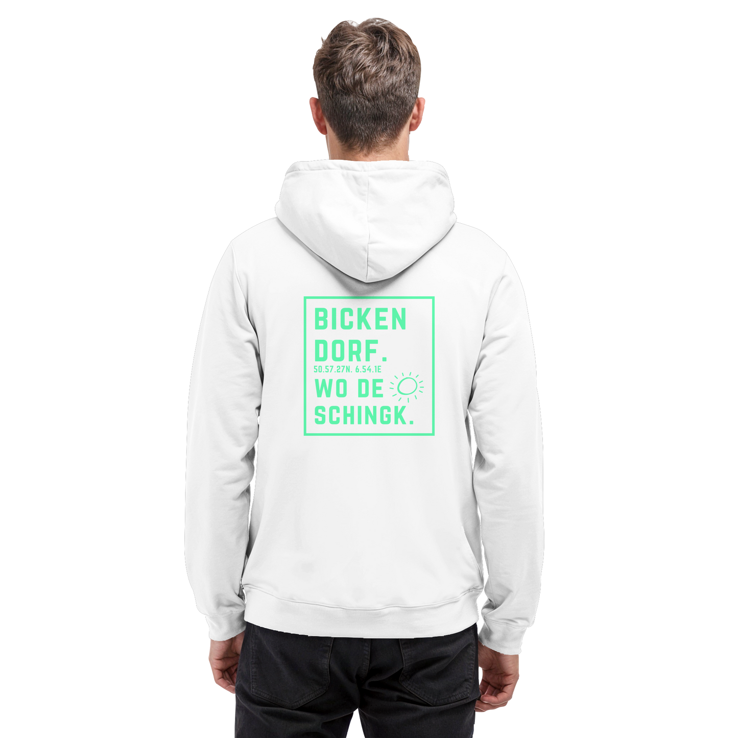Wo de Sonn schingk - Bickendorf Druck Rücken - Basic Unisex Hoodie