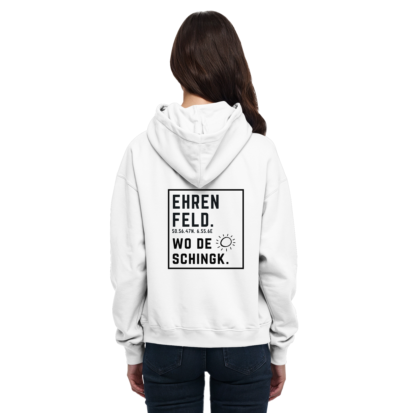 Wo de Sonn schingk - Ehrenfeld Druck Rücken - Basic Unisex Hoodie