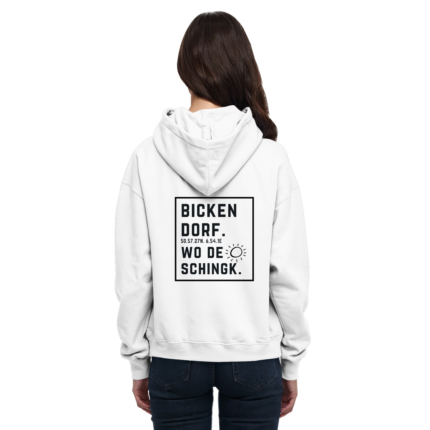 Wo de Sonn schingk - Bickendorf Druck Rücken - Basic Unisex Hoodie