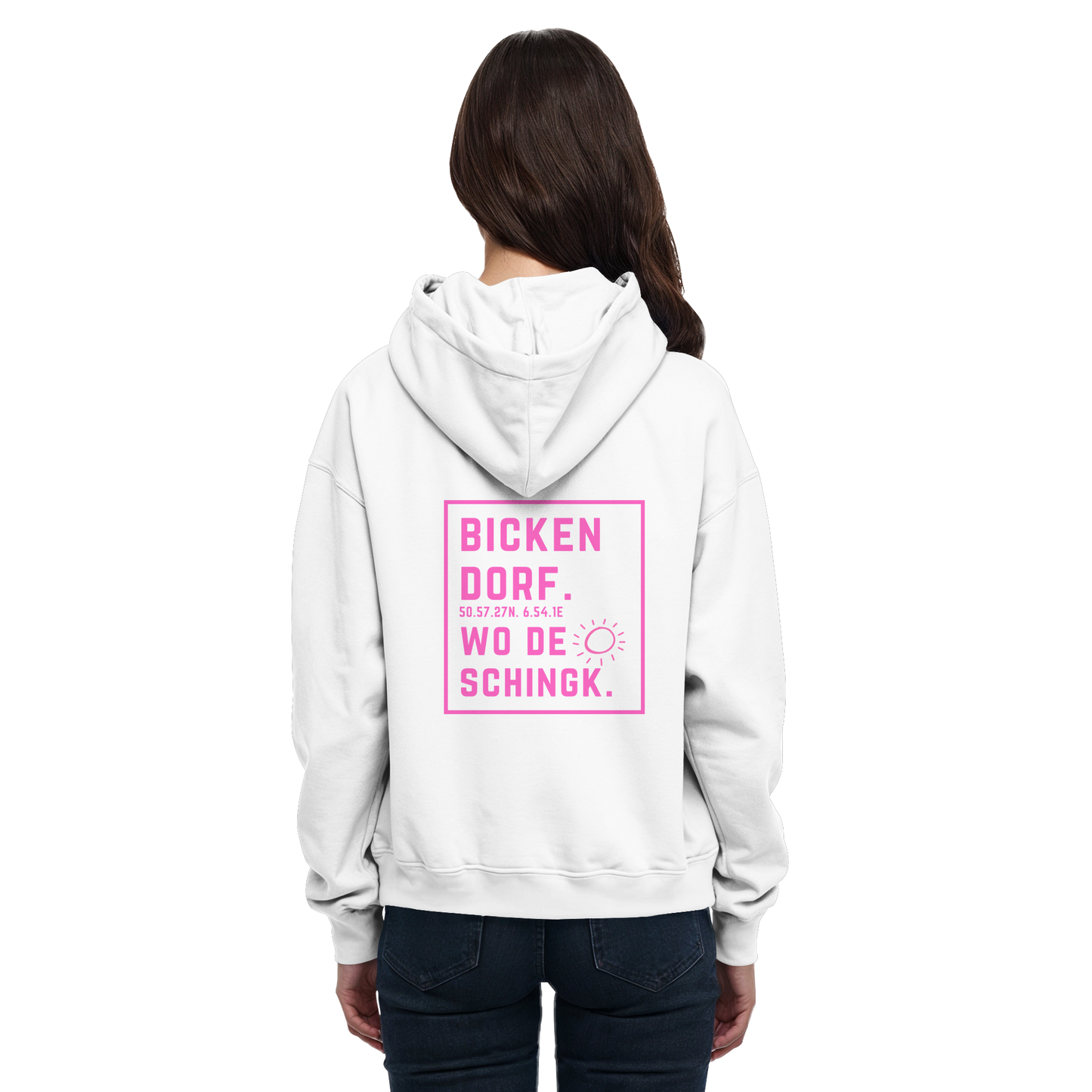 Wo de Sonn schingk - Bickendorf Druck Rücken - Basic Unisex Hoodie