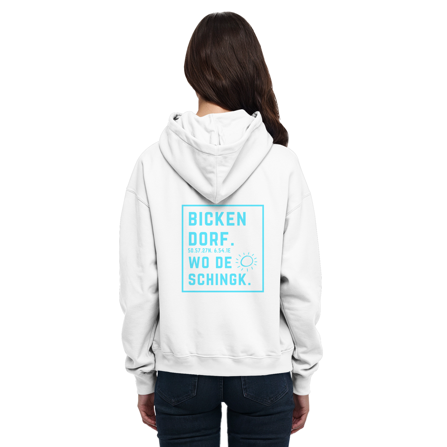 Wo de Sonn schingk - Bickendorf Druck Rücken - Basic Unisex Hoodie