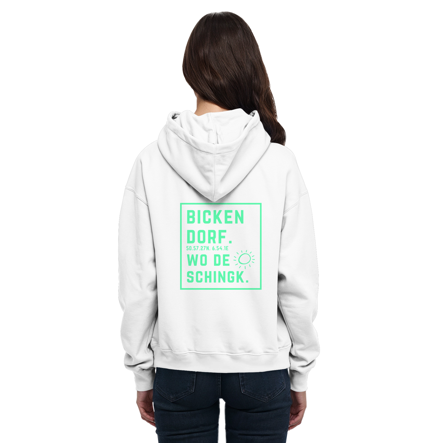 Wo de Sonn schingk - Bickendorf Druck Rücken - Basic Unisex Hoodie