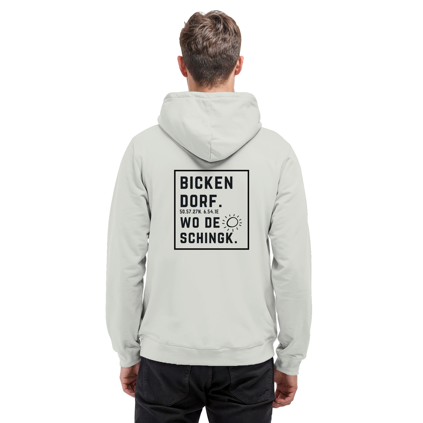 Wo de Sonn schingk - Bickendorf Druck Rücken - Basic Unisex Hoodie