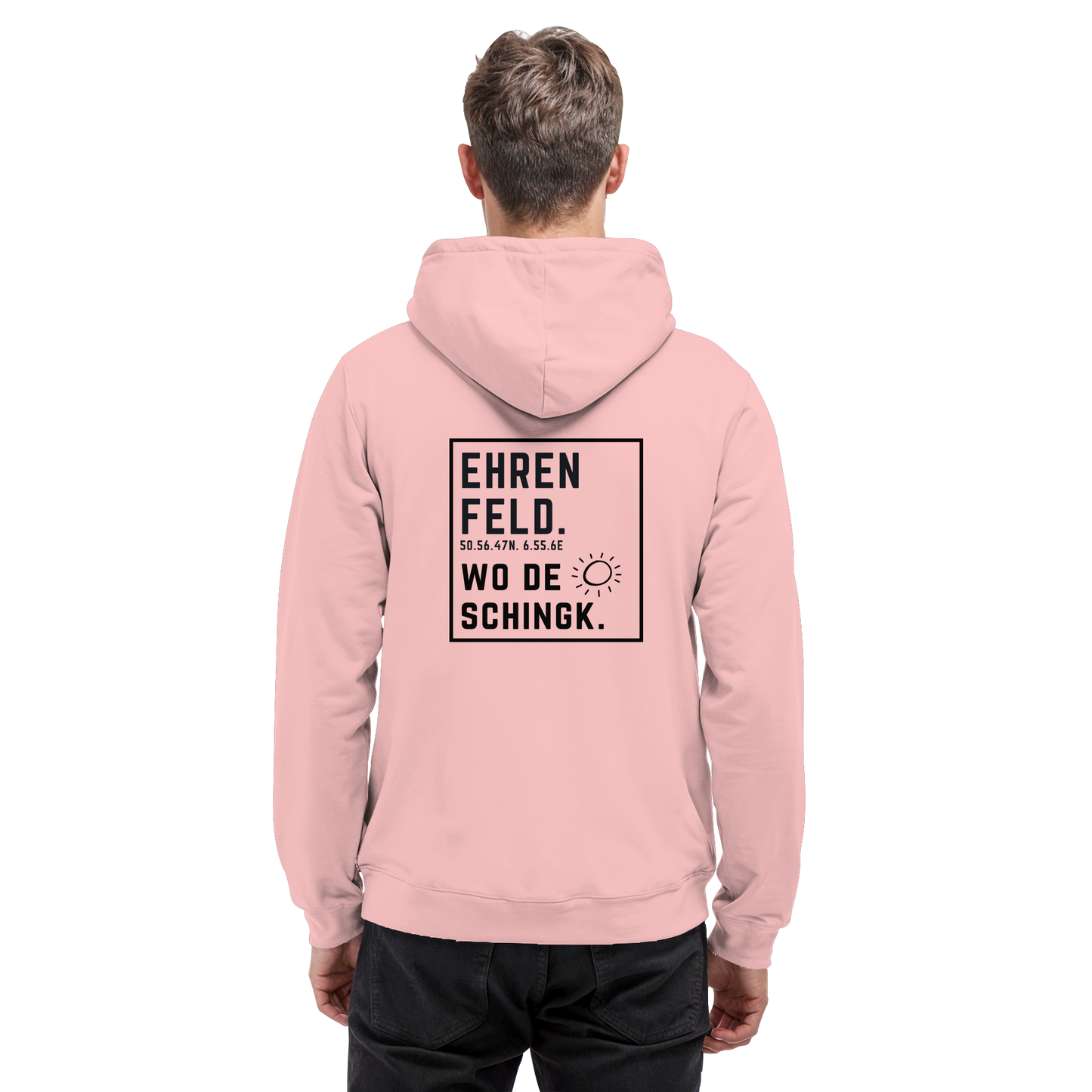 Wo de Sonn schingk - Ehrenfeld Druck Rücken - Basic Unisex Hoodie