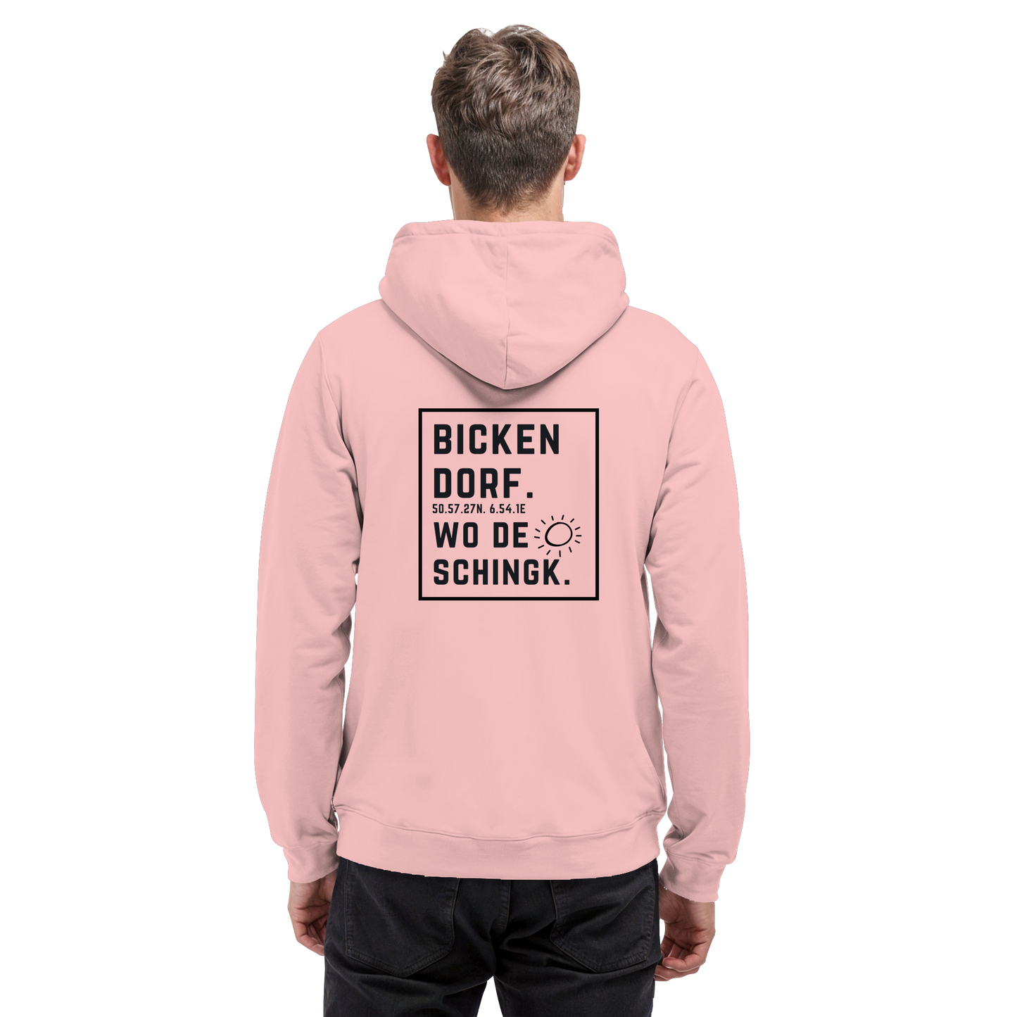 Wo de Sonn schingk - Bickendorf Druck Rücken - Basic Unisex Hoodie
