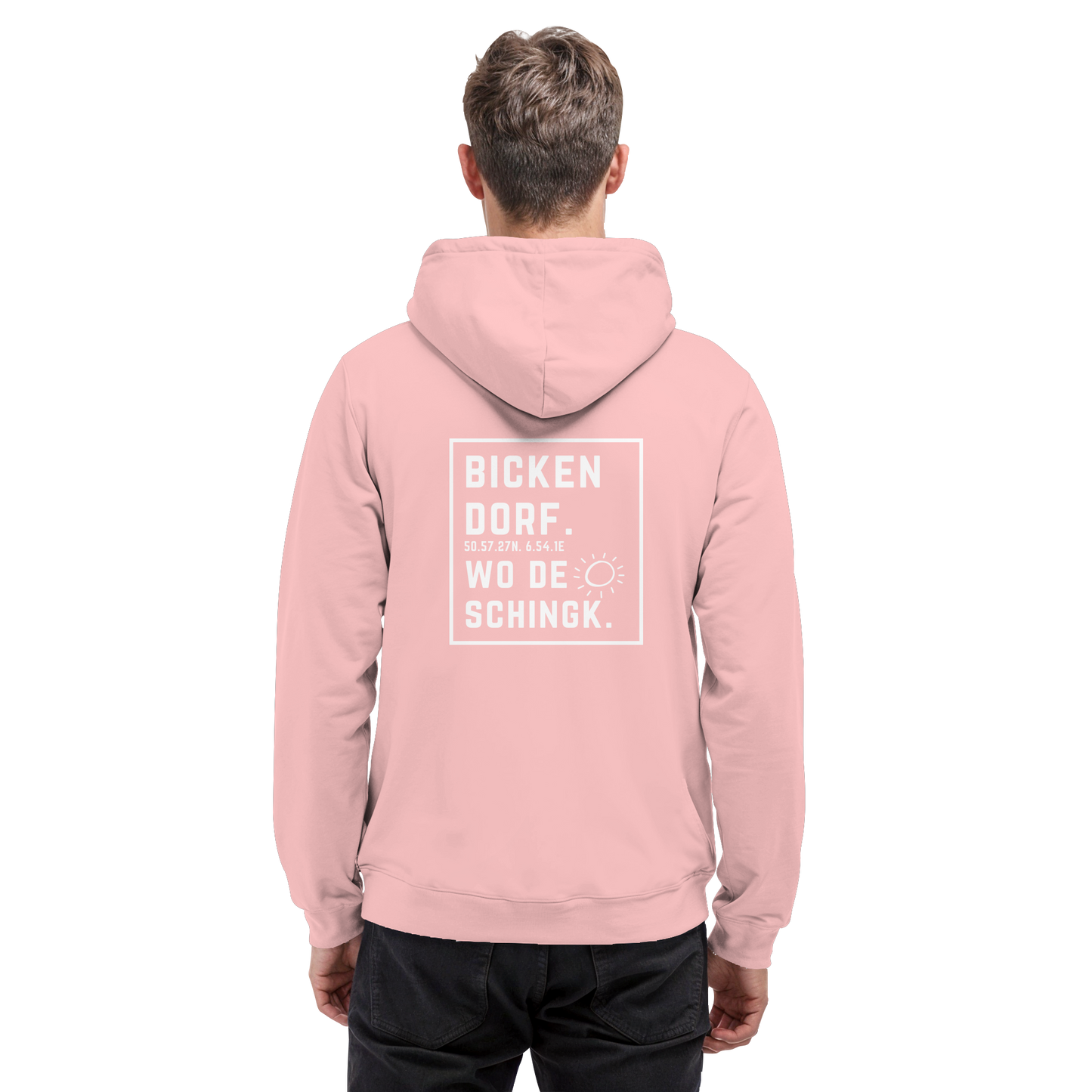 Wo de Sonn schingk - Bickendorf Druck Rücken - Basic Unisex Hoodie