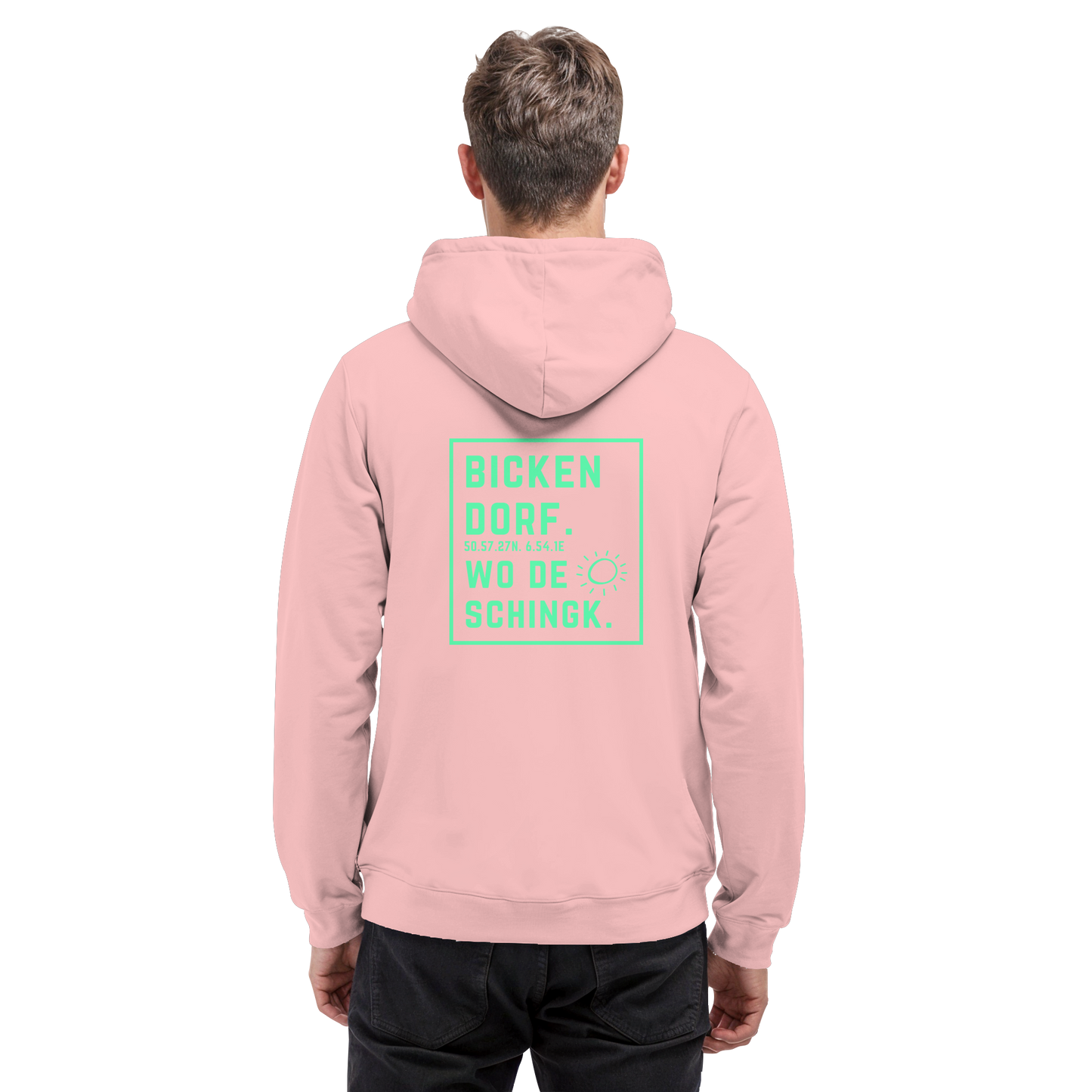Wo de Sonn schingk - Bickendorf Druck Rücken - Basic Unisex Hoodie