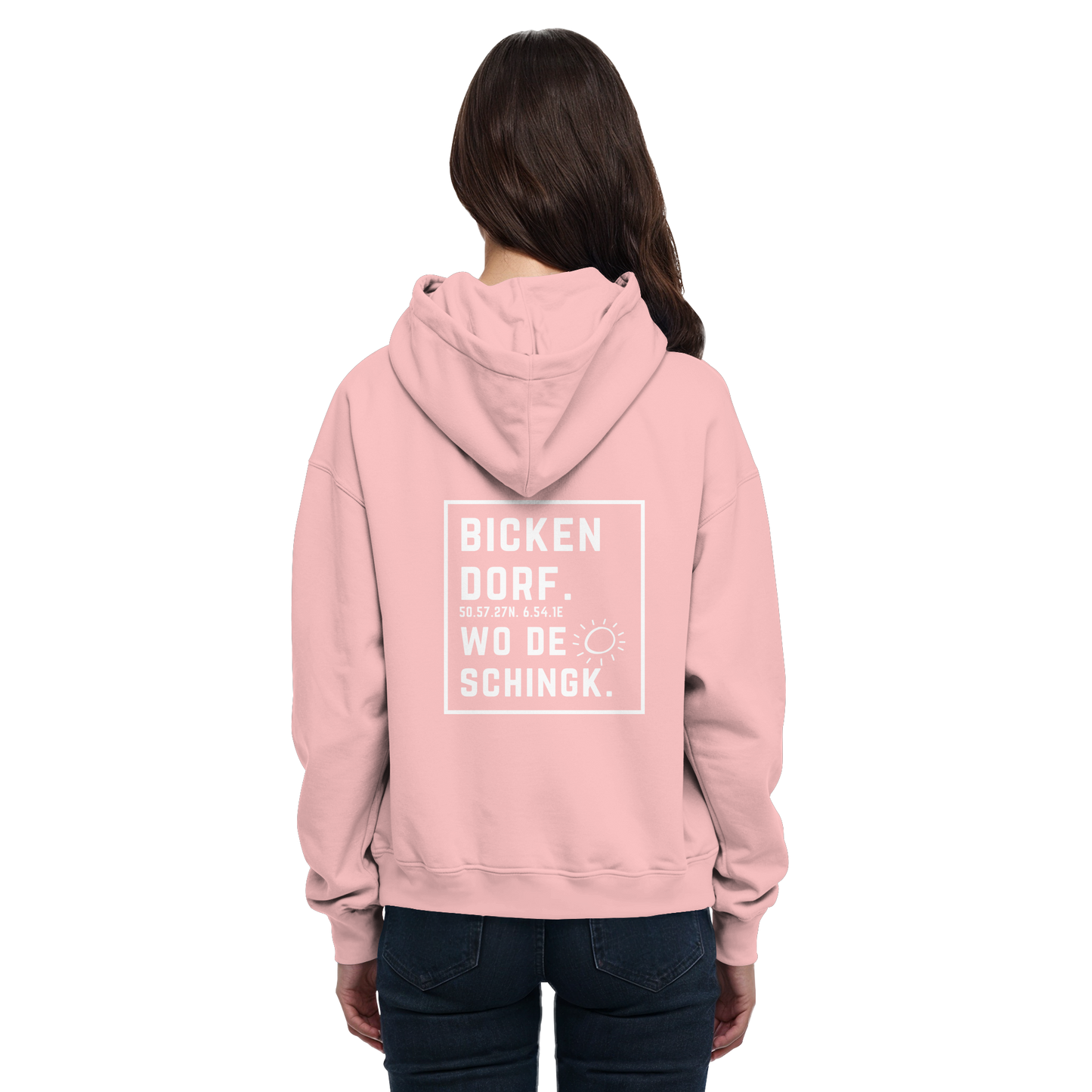 Wo de Sonn schingk - Bickendorf Druck Rücken - Basic Unisex Hoodie