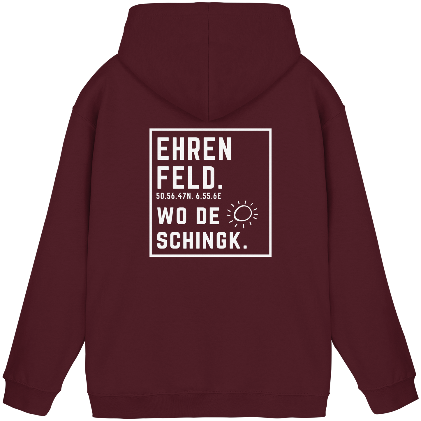 Wo de Sonn schingk - Ehrenfeld Druck Rücken  - Basic Unisex Hoodie