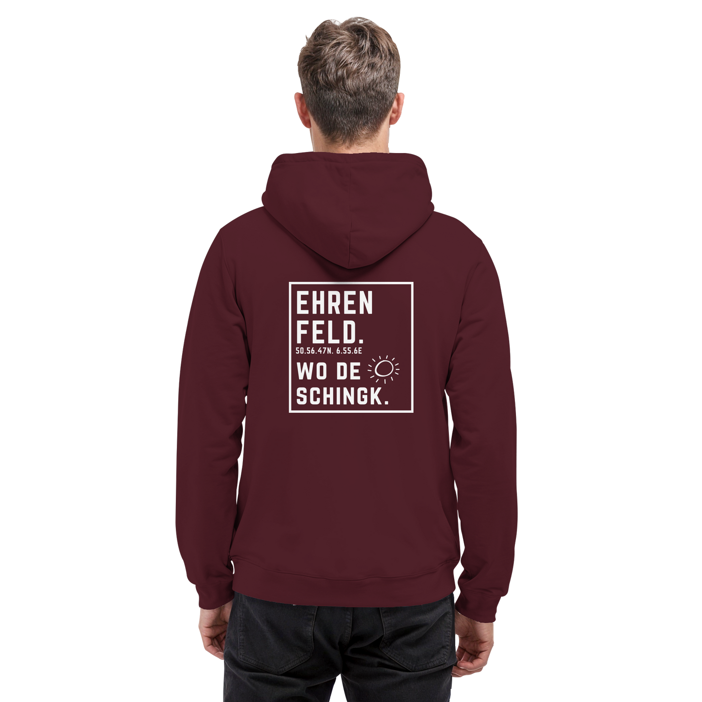Wo de Sonn schingk - Ehrenfeld Druck Rücken  - Basic Unisex Hoodie