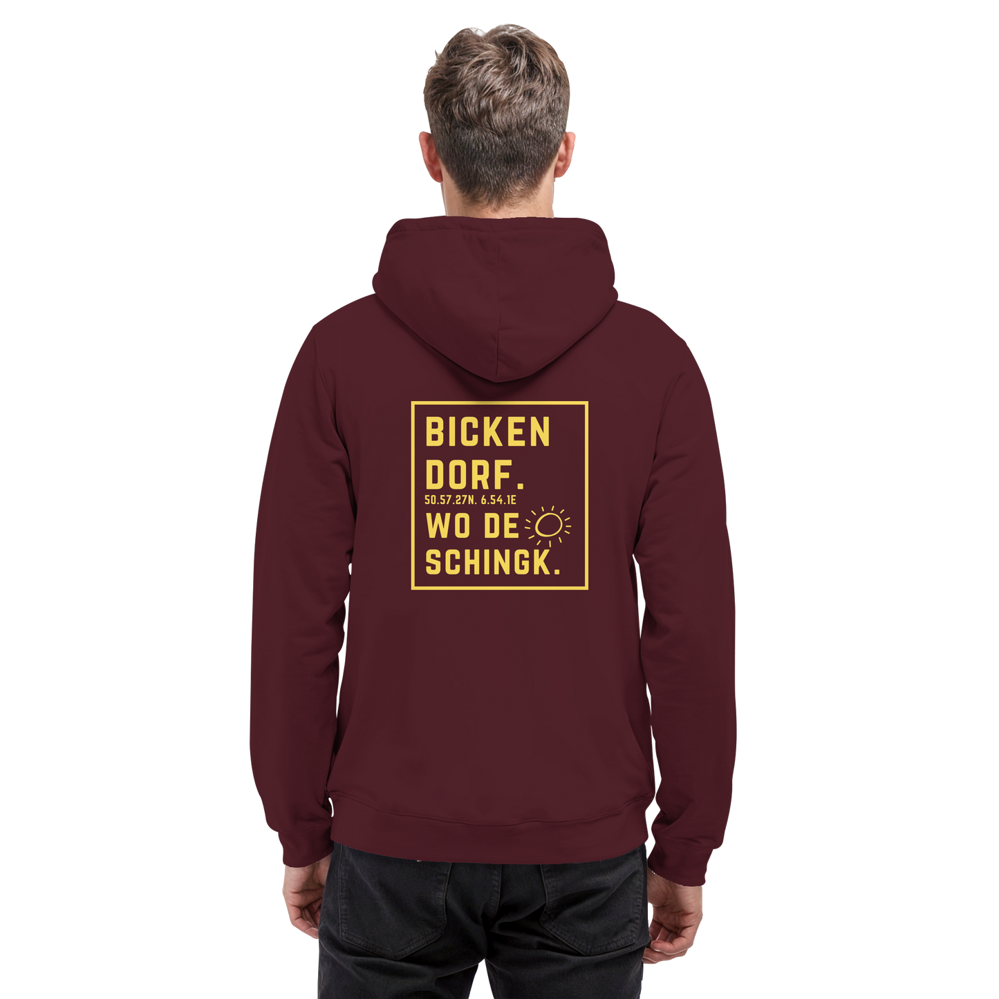 Wo de Sonn schingk - Bickendorf Druck Rücken - Basic Unisex Hoodie