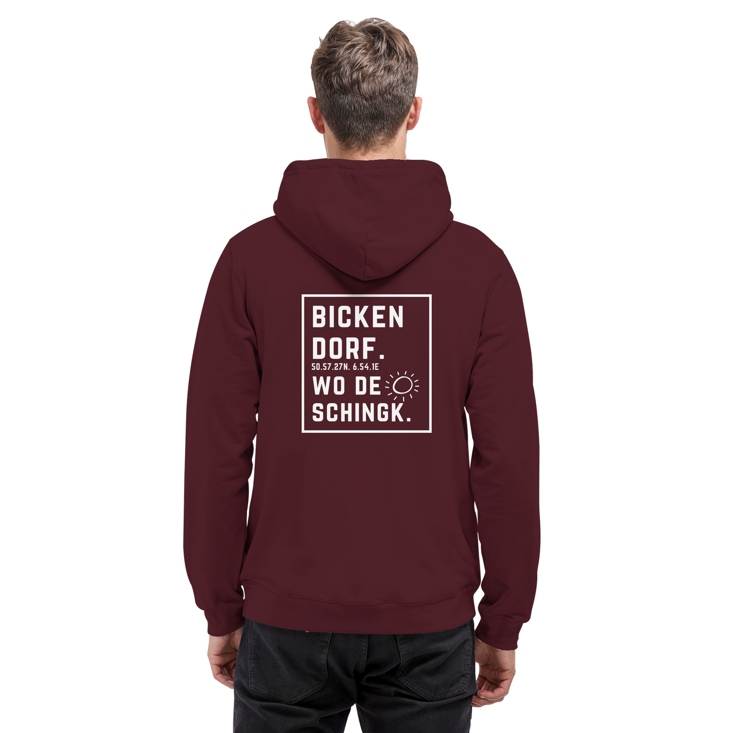 Wo de Sonn schingk - Bickendorf Druck Rücken - Basic Unisex Hoodie