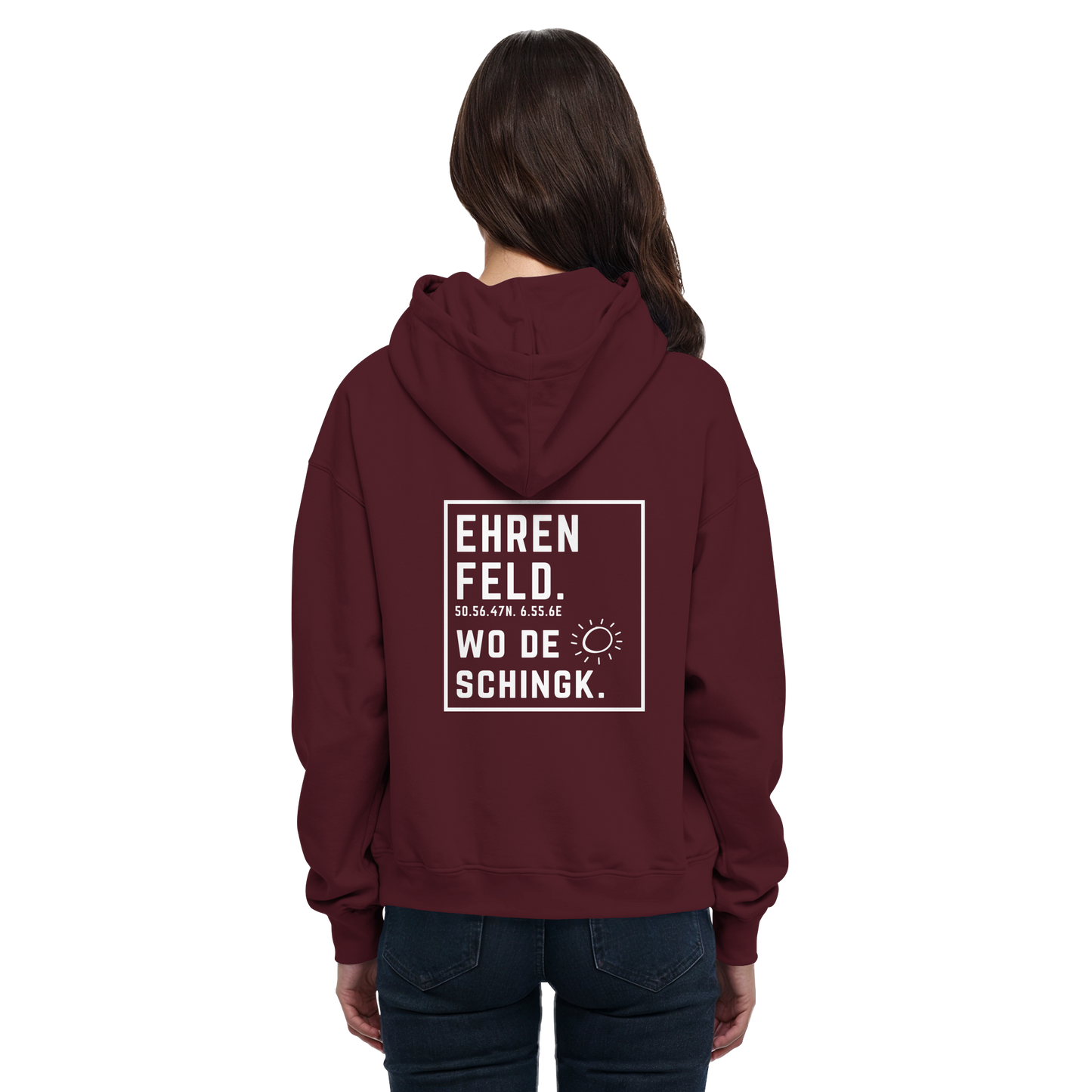 Wo de Sonn schingk - Ehrenfeld Druck Rücken  - Basic Unisex Hoodie