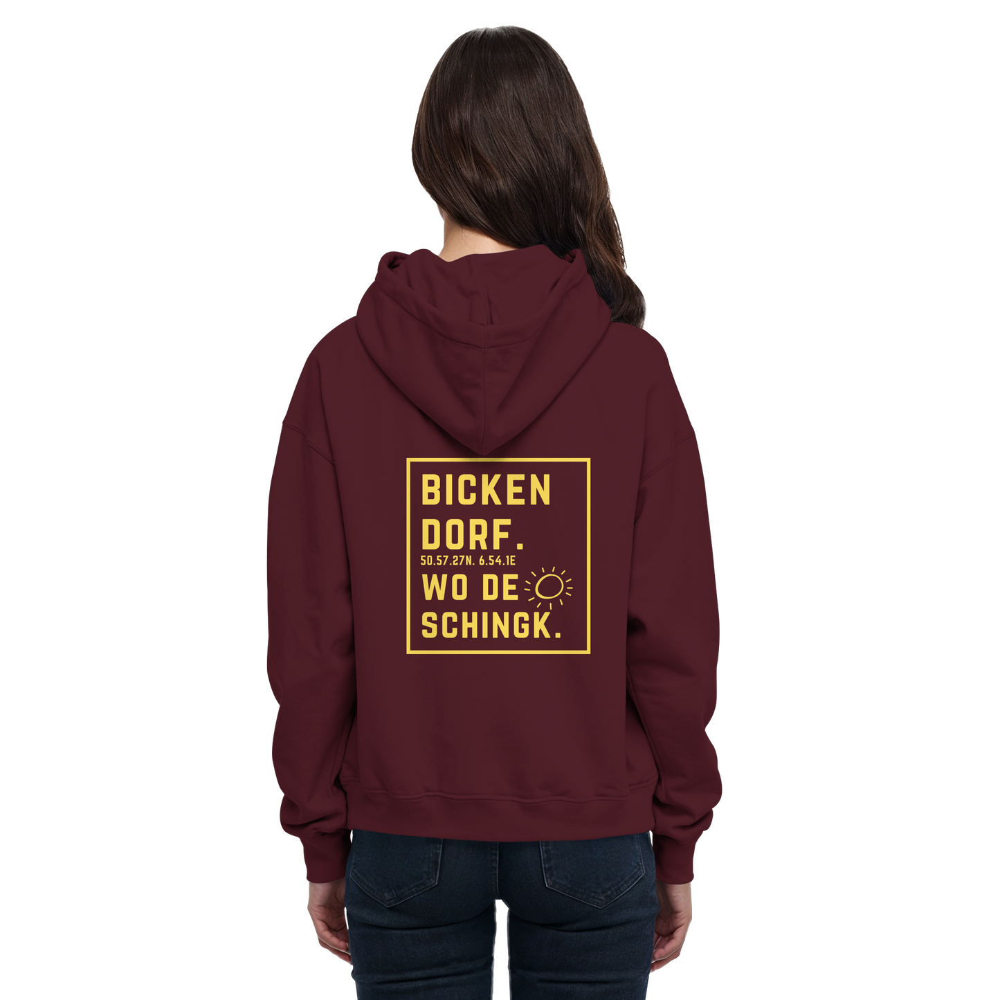 Wo de Sonn schingk - Bickendorf Druck Rücken - Basic Unisex Hoodie