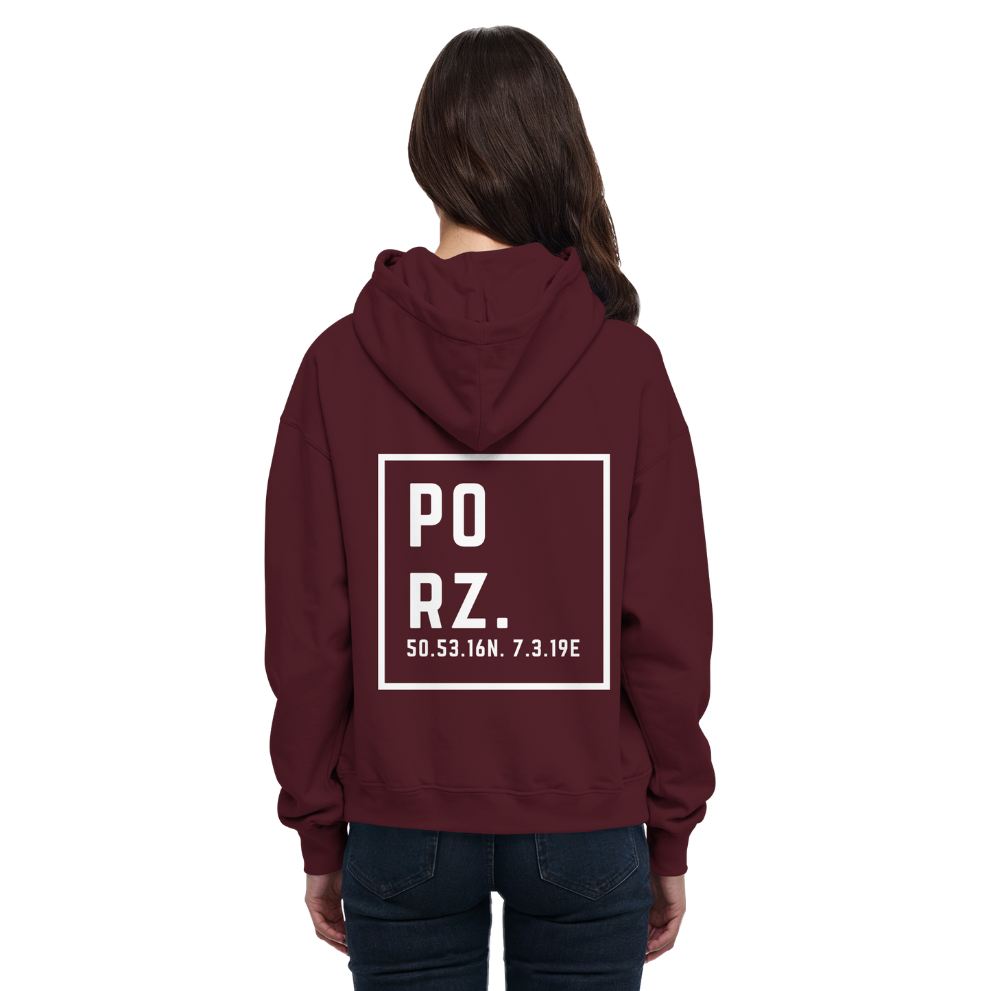 Porz Koordinaten (großer Druck Rücken) - Basic Unisex Hoodie