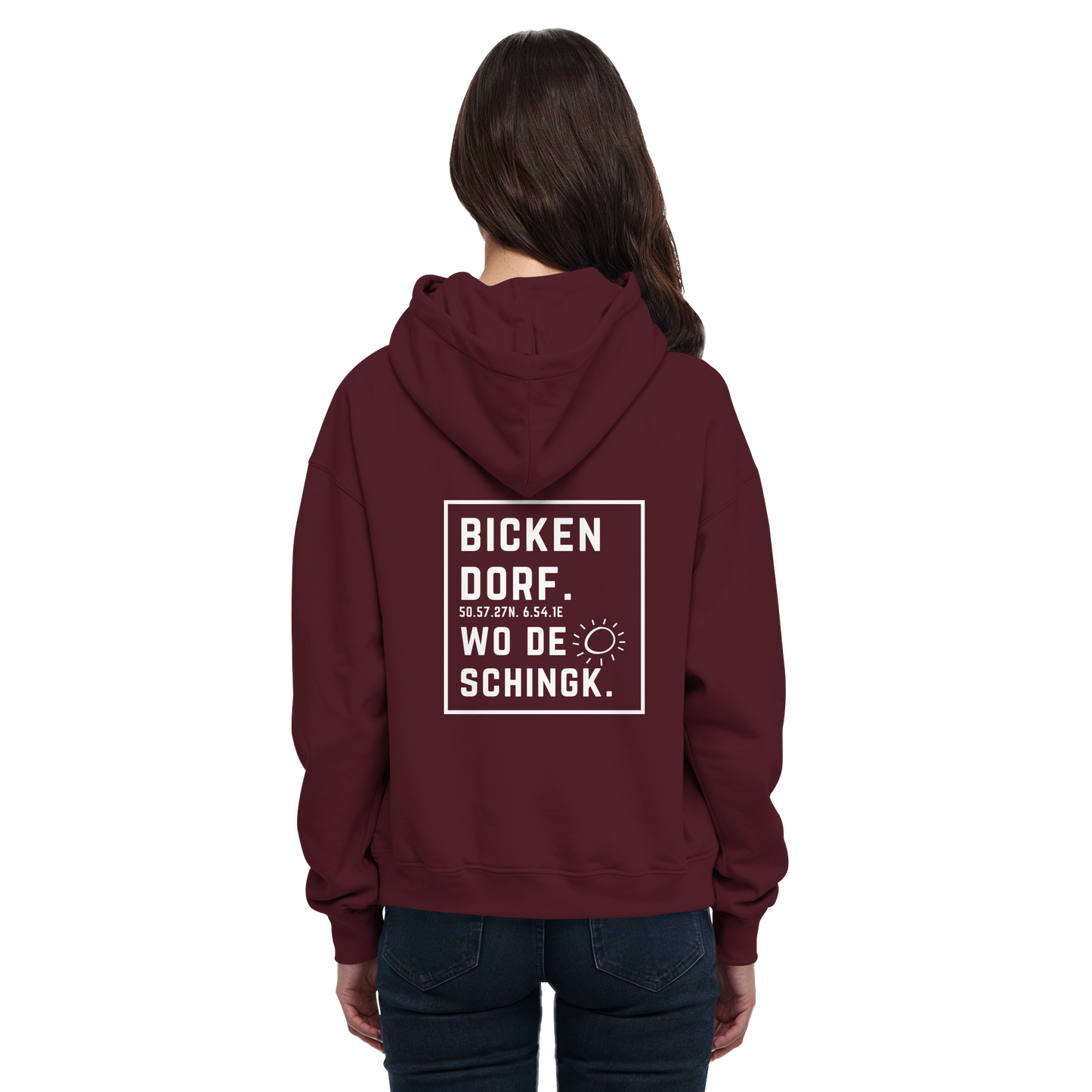 Wo de Sonn schingk - Bickendorf Druck Rücken - Basic Unisex Hoodie