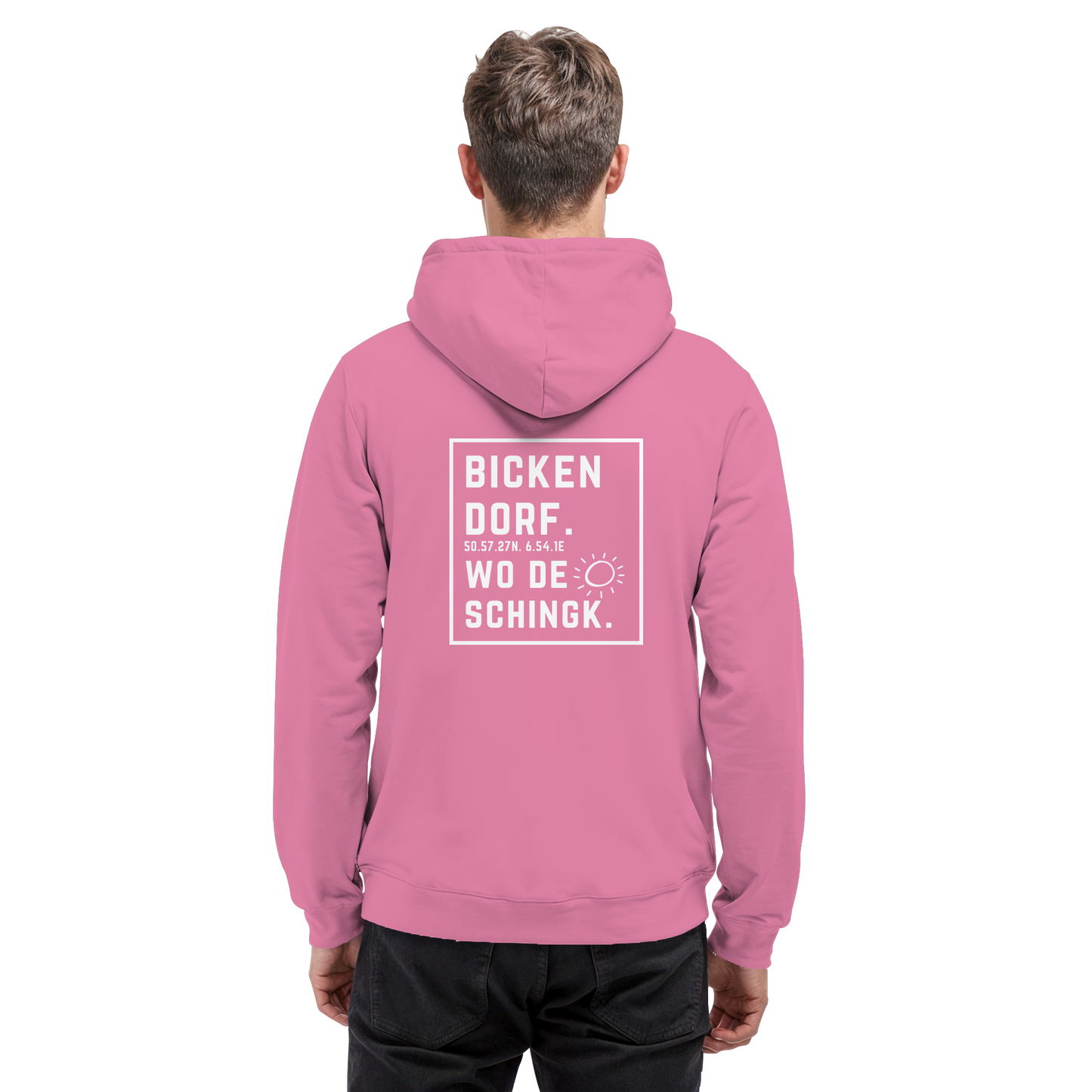 Wo de Sonn schingk - Bickendorf Druck Rücken - Basic Unisex Hoodie