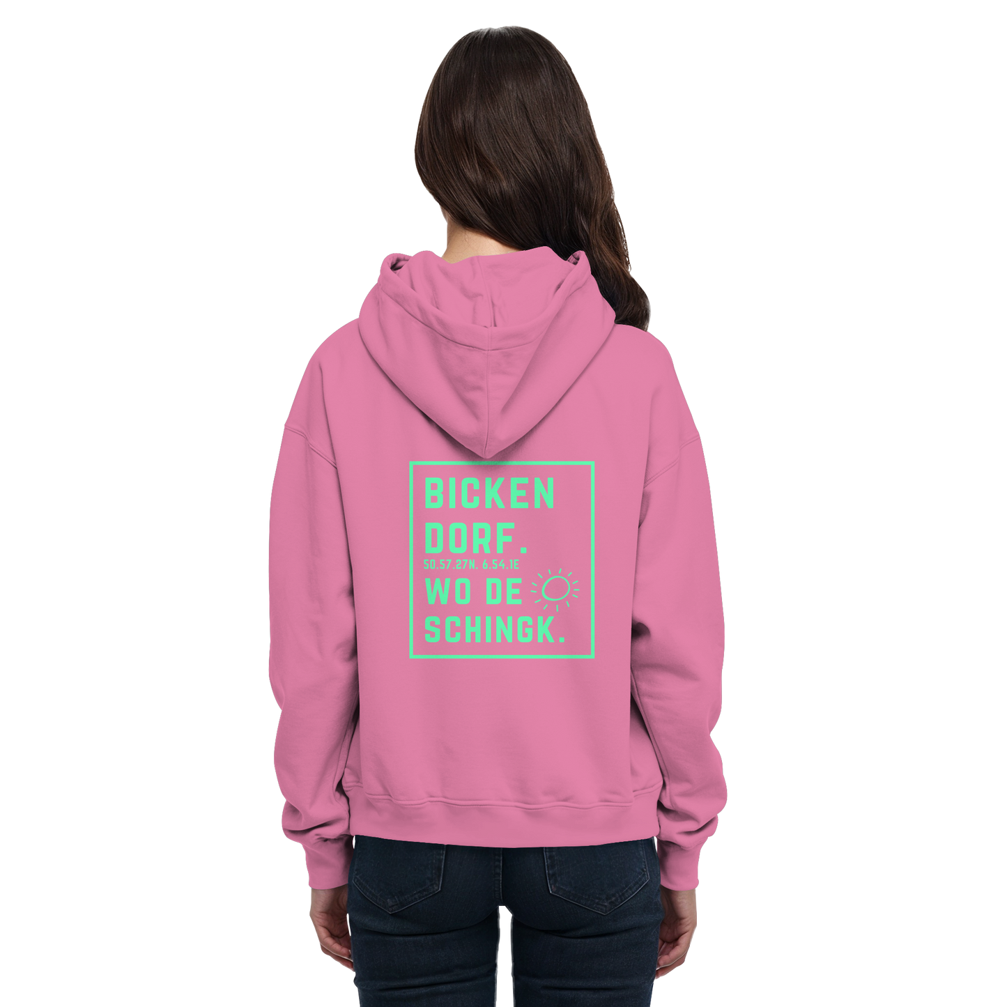 Wo de Sonn schingk - Bickendorf Druck Rücken - Basic Unisex Hoodie