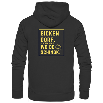 Wo de Sonn schingk - Bickendorf Druck Rücken - Basic Unisex Hoodie