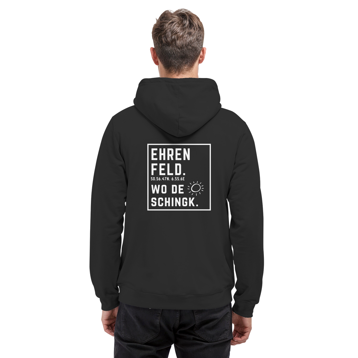 Wo de Sonn schingk - Ehrenfeld Druck Rücken  - Basic Unisex Hoodie
