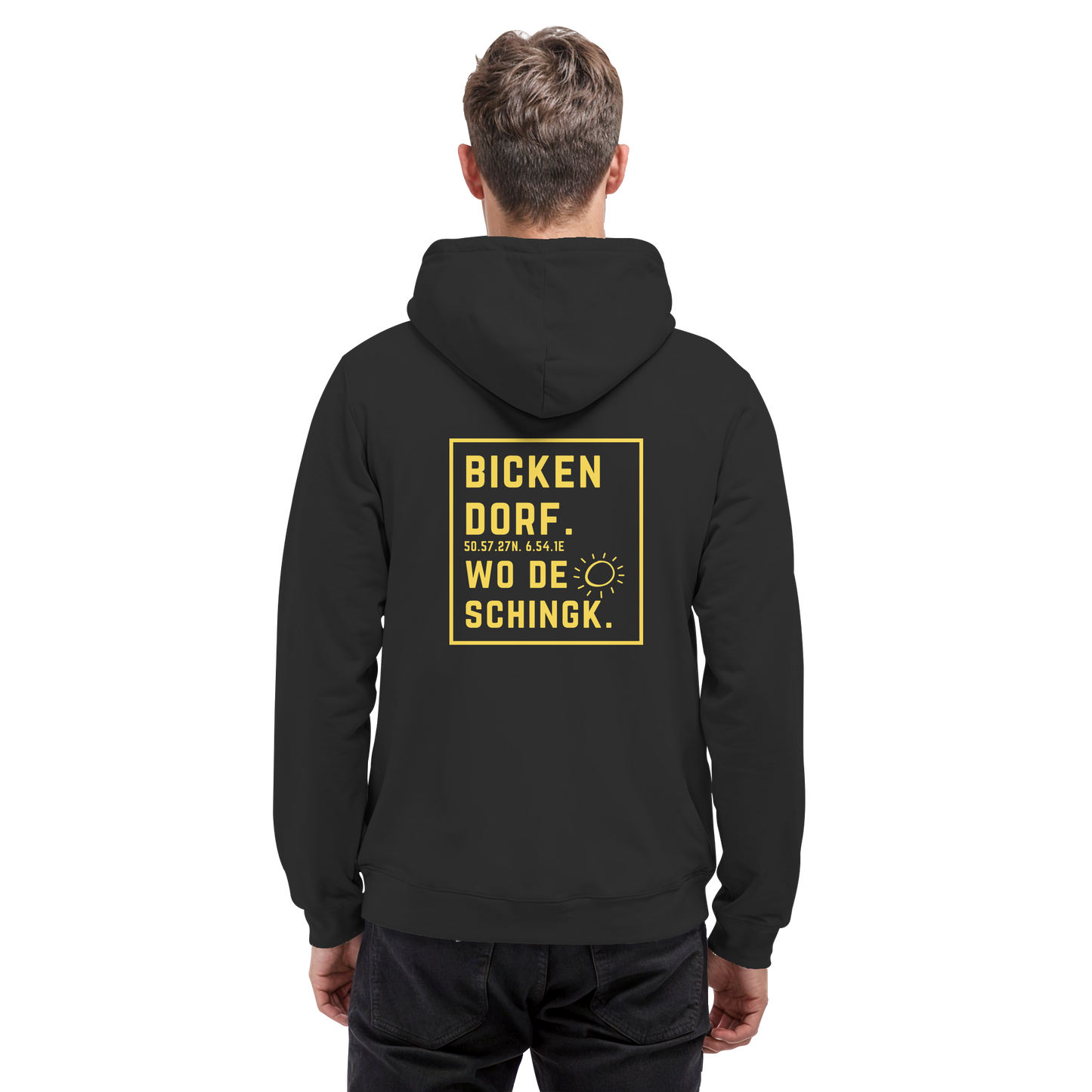 Wo de Sonn schingk - Bickendorf Druck Rücken - Basic Unisex Hoodie