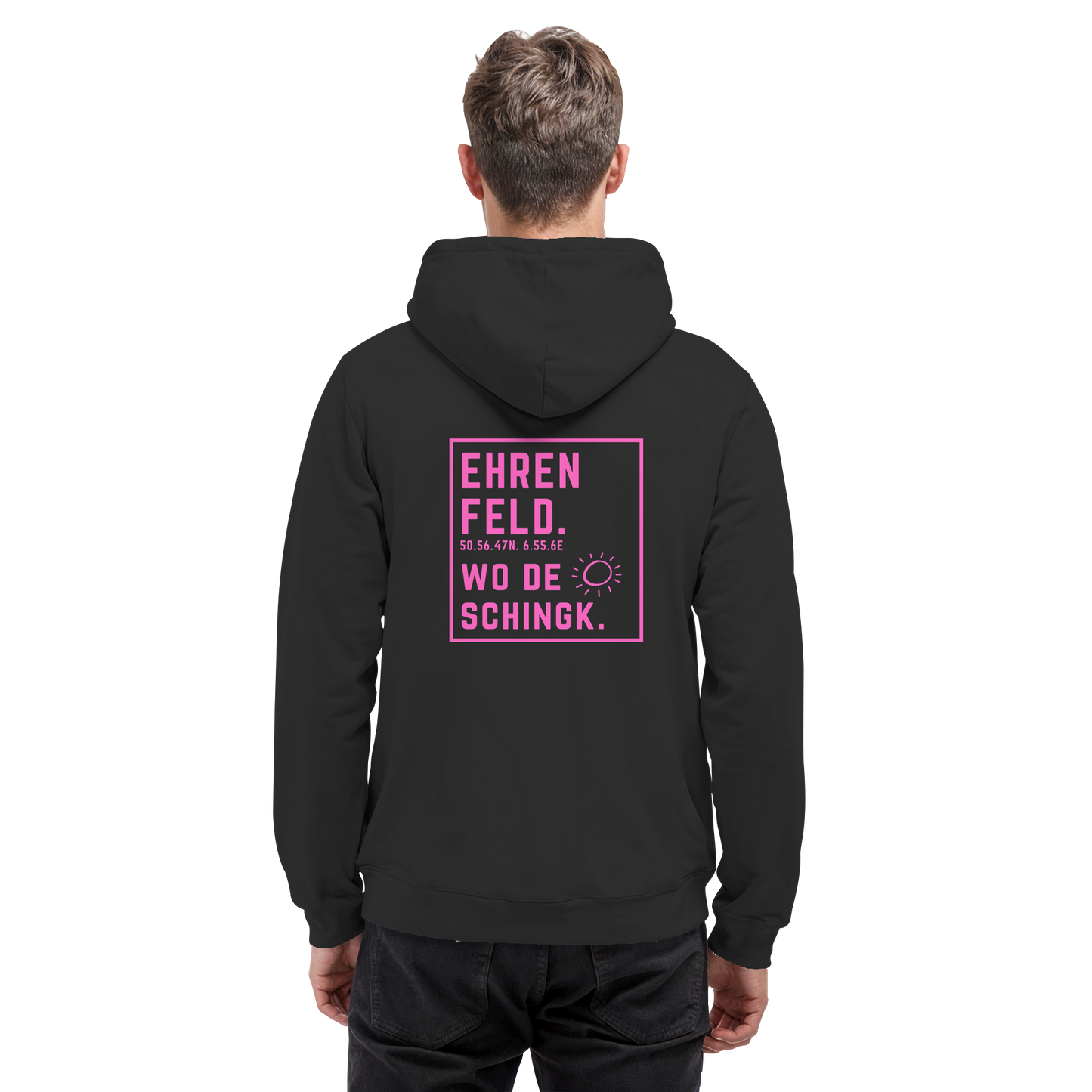 Wo de Sonn schingk - Ehrenfeld Druck Rücken  - Basic Unisex Hoodie