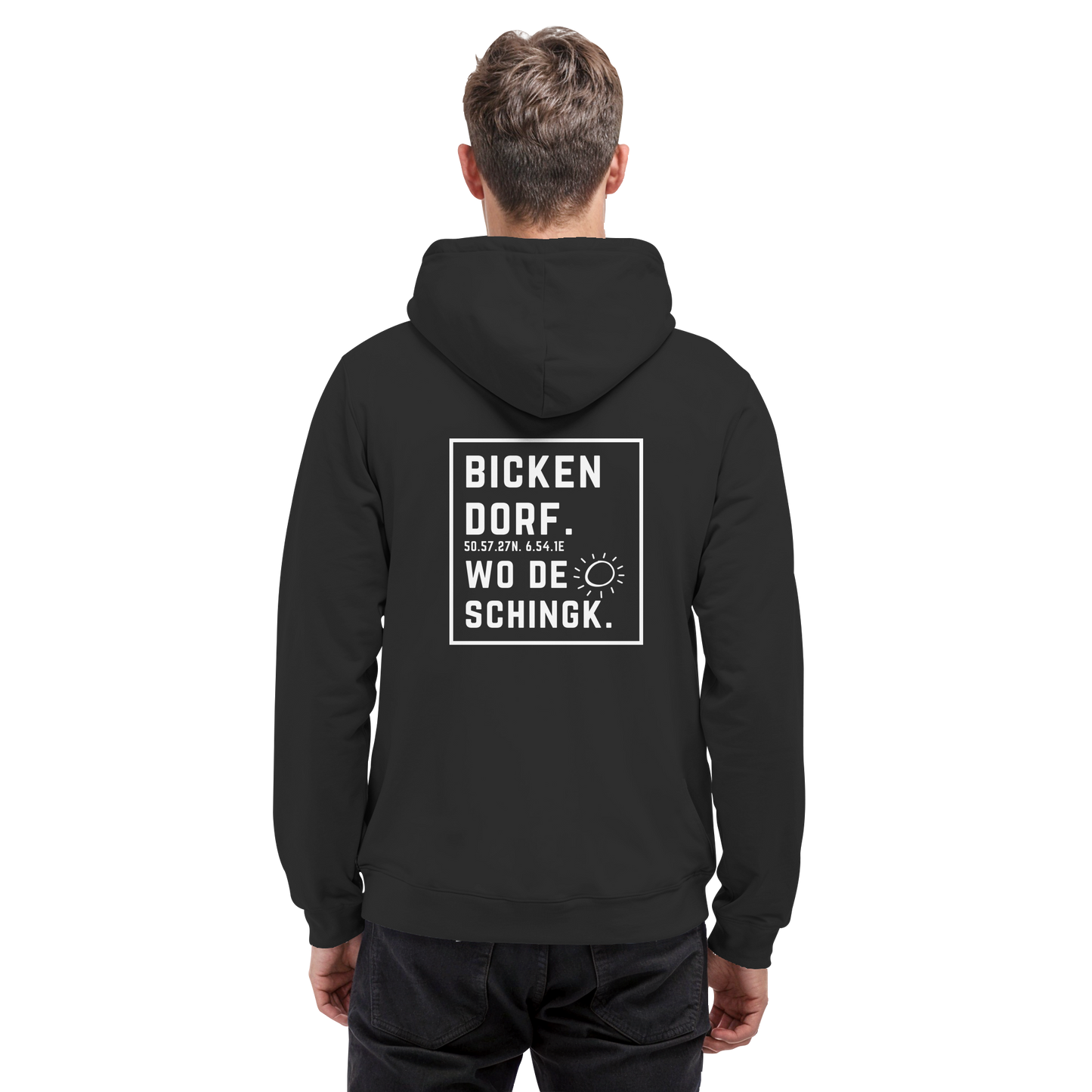 Wo de Sonn schingk - Bickendorf Druck Rücken - Basic Unisex Hoodie