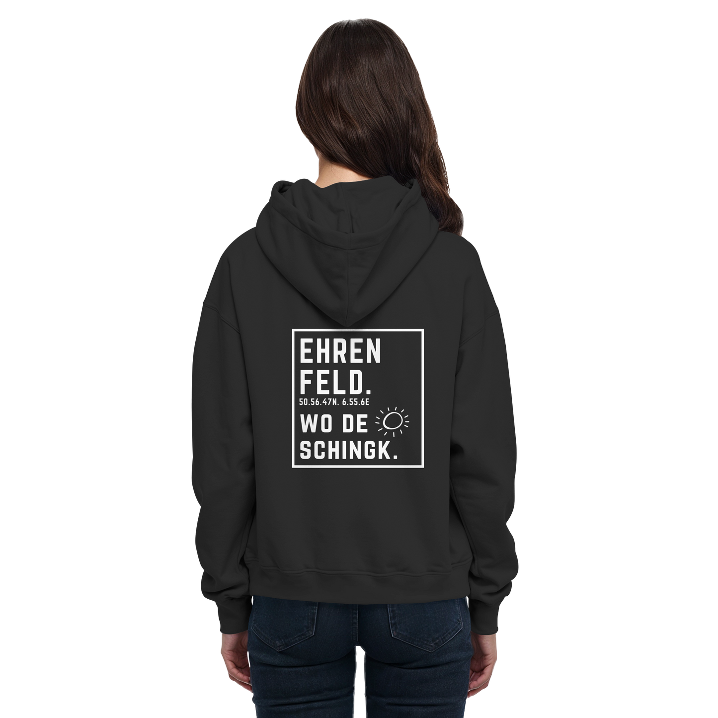 Wo de Sonn schingk - Ehrenfeld Druck Rücken  - Basic Unisex Hoodie