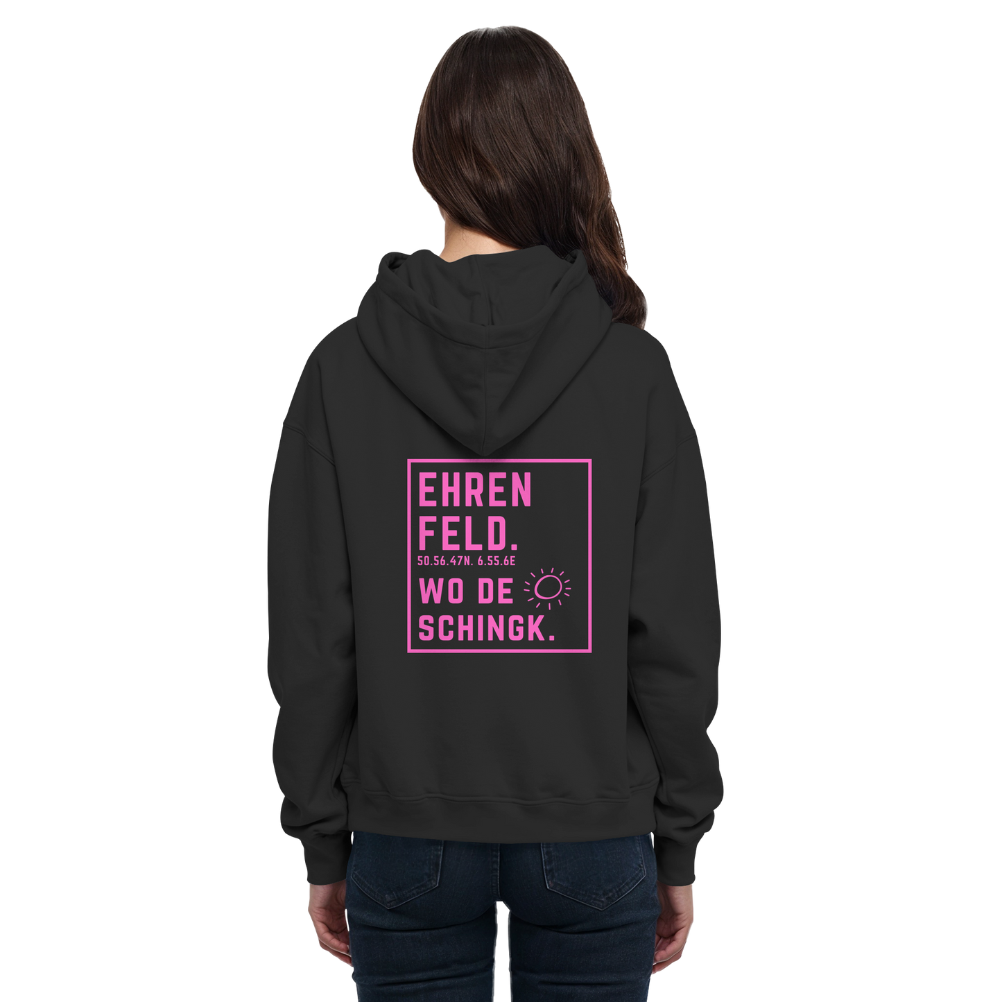 Wo de Sonn schingk - Ehrenfeld Druck Rücken  - Basic Unisex Hoodie