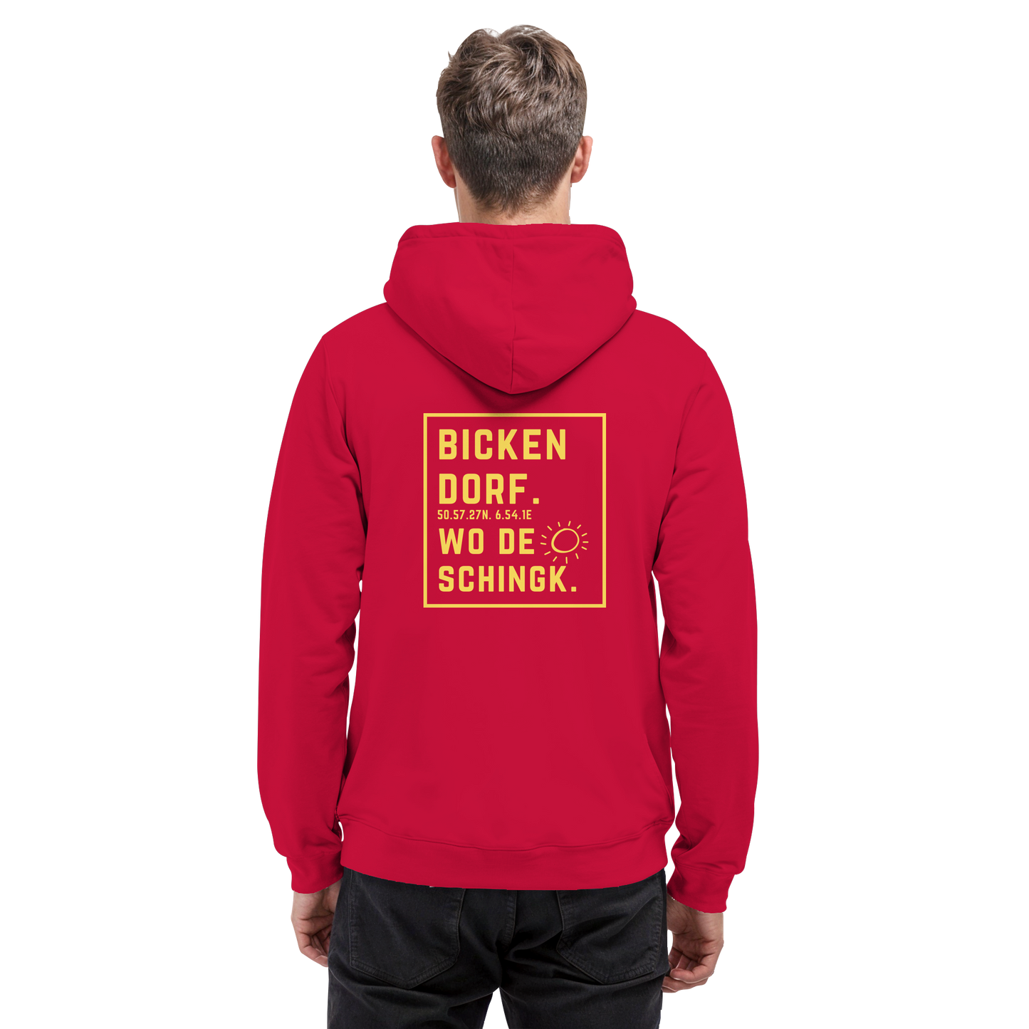 Wo de Sonn schingk - Bickendorf Druck Rücken - Basic Unisex Hoodie
