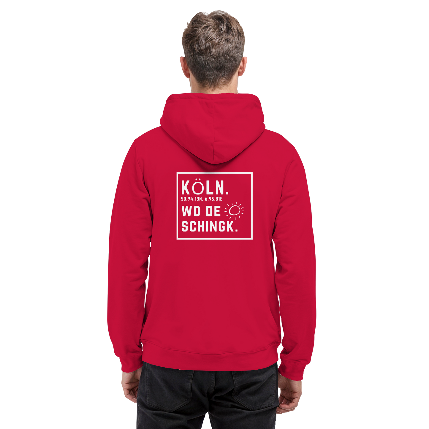 Wo de Sonn schingk - Köln Druck Rücken  - Basic Unisex Hoodie