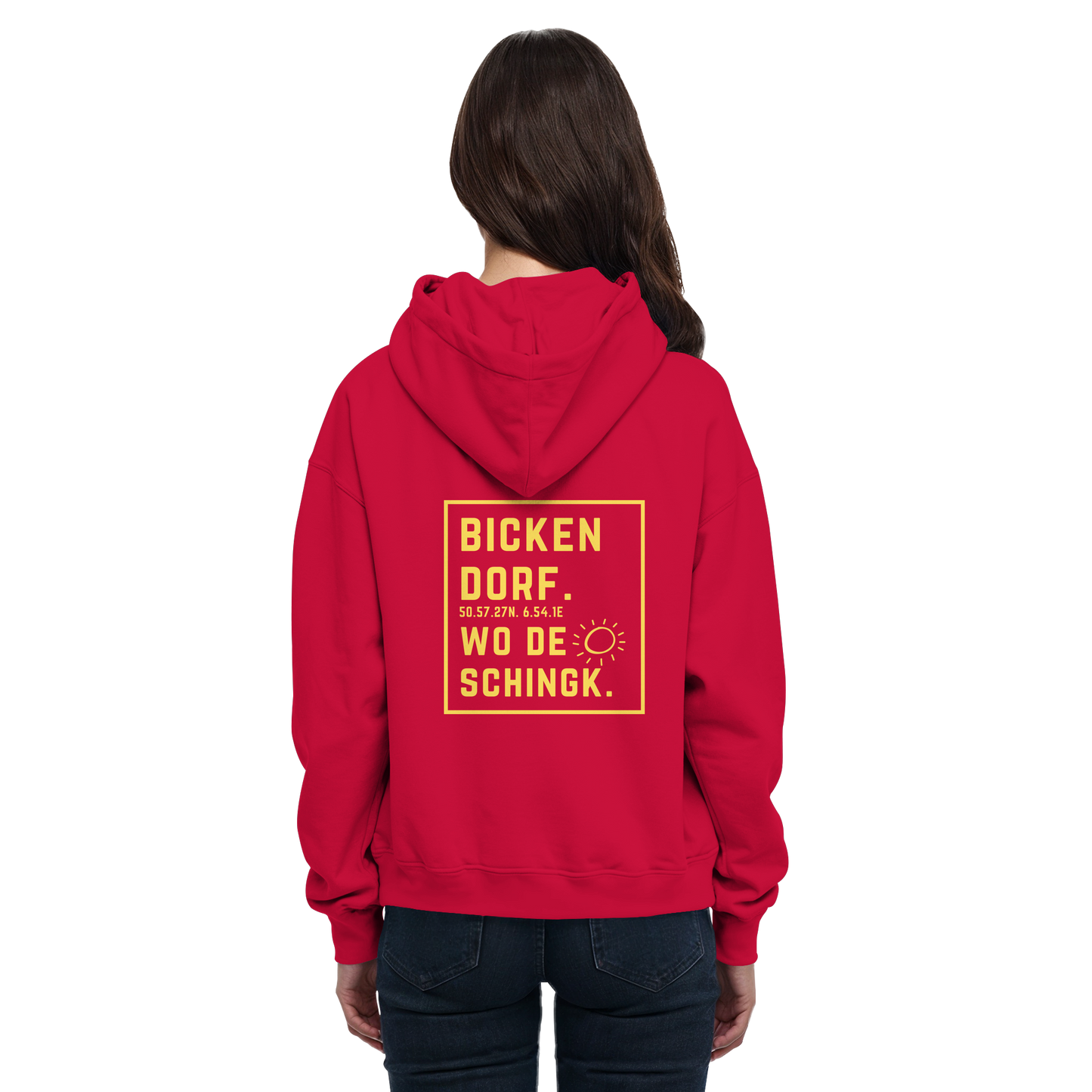 Wo de Sonn schingk - Bickendorf Druck Rücken - Basic Unisex Hoodie