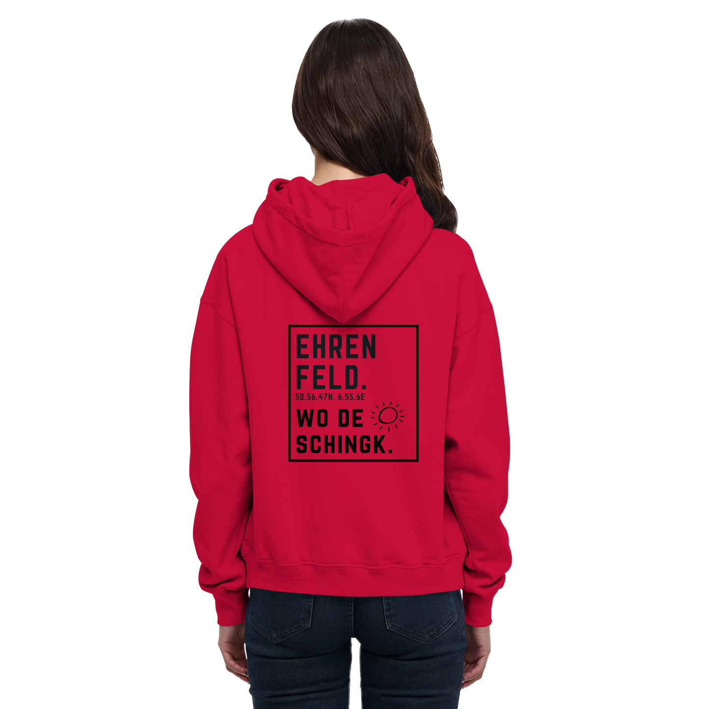 Wo de Sonn schingk - Ehrenfeld Druck Rücken - Basic Unisex Hoodie