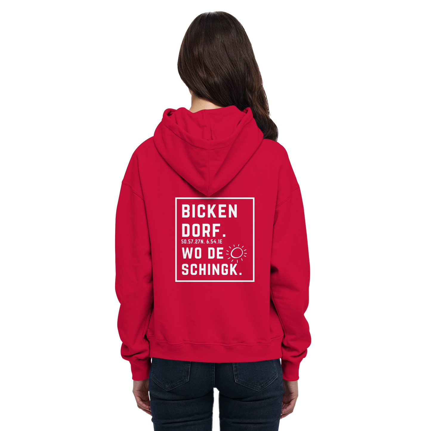Wo de Sonn schingk - Bickendorf Druck Rücken - Basic Unisex Hoodie