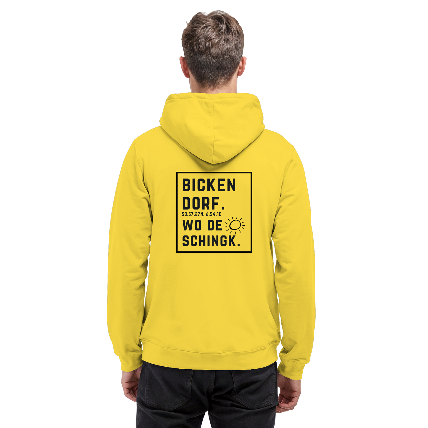 Wo de Sonn schingk - Bickendorf Druck Rücken - Basic Unisex Hoodie