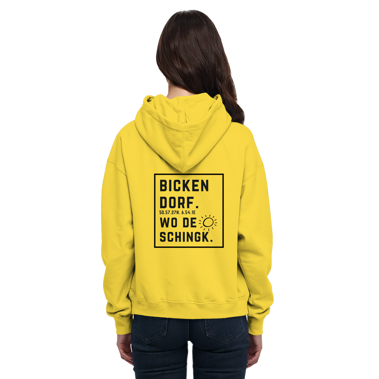 Wo de Sonn schingk - Bickendorf Druck Rücken - Basic Unisex Hoodie