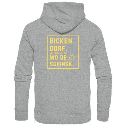 Wo de Sonn schingk - Bickendorf Druck Rücken - Basic Unisex Hoodie