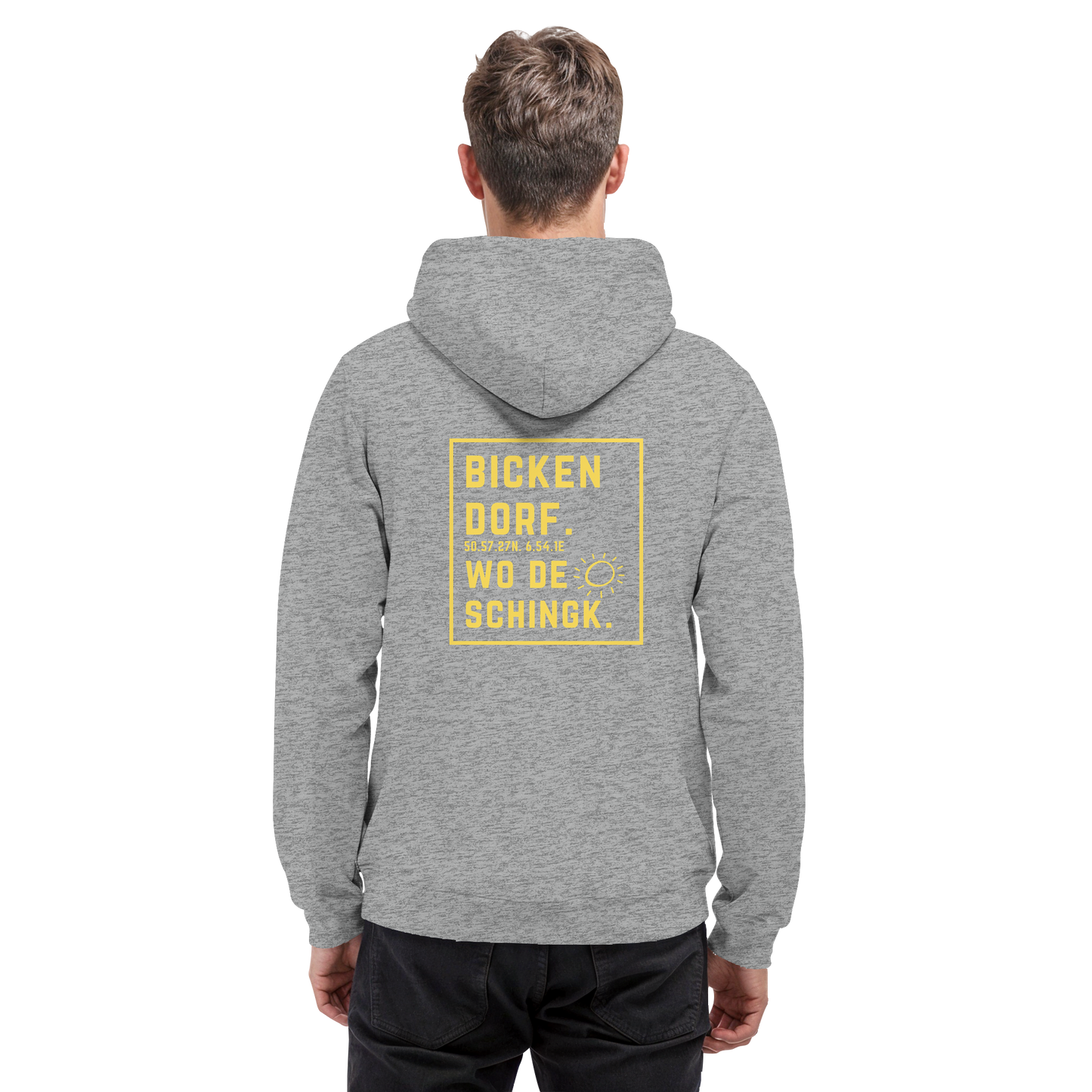 Wo de Sonn schingk - Bickendorf Druck Rücken - Basic Unisex Hoodie