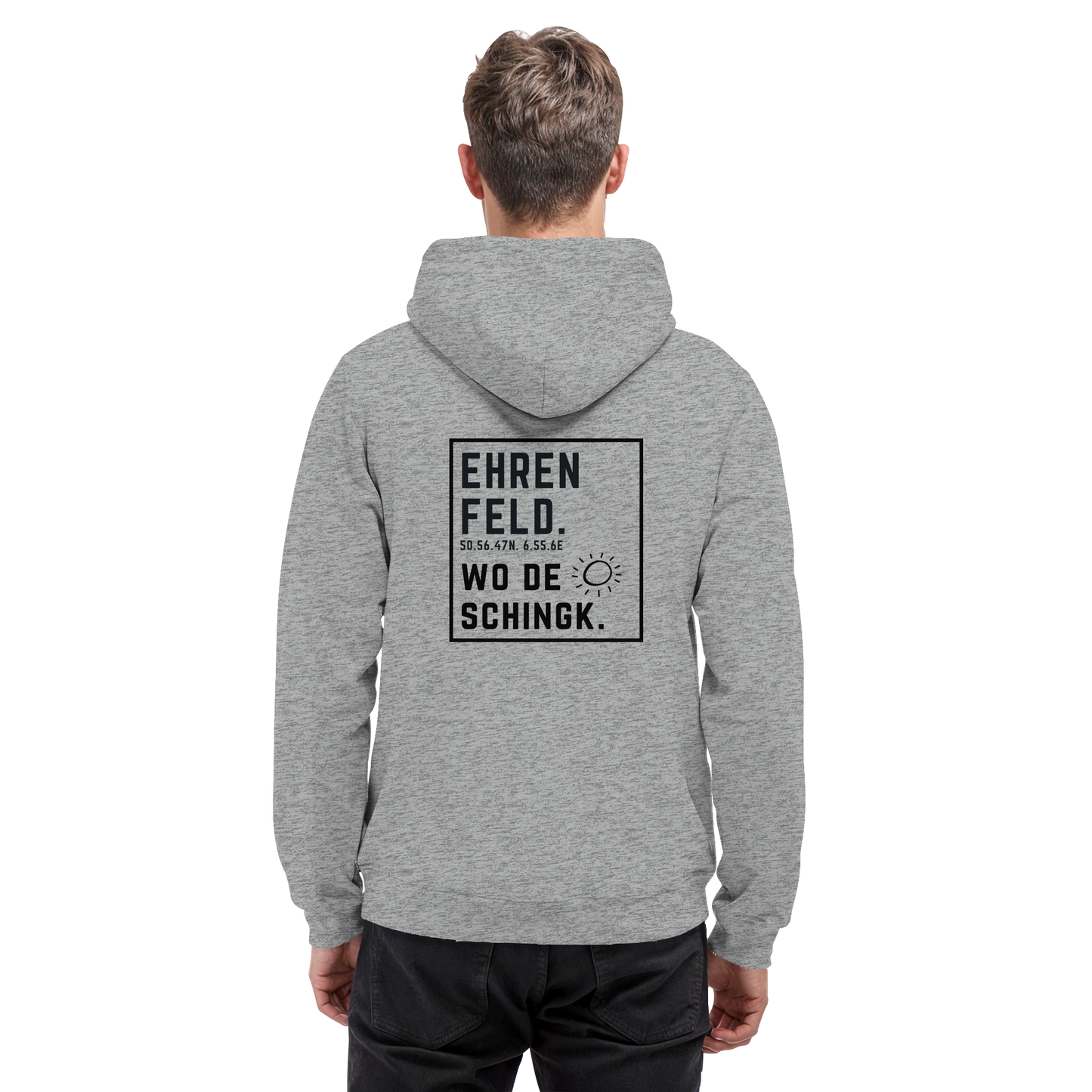 Wo de Sonn schingk - Ehrenfeld Druck Rücken - Basic Unisex Hoodie