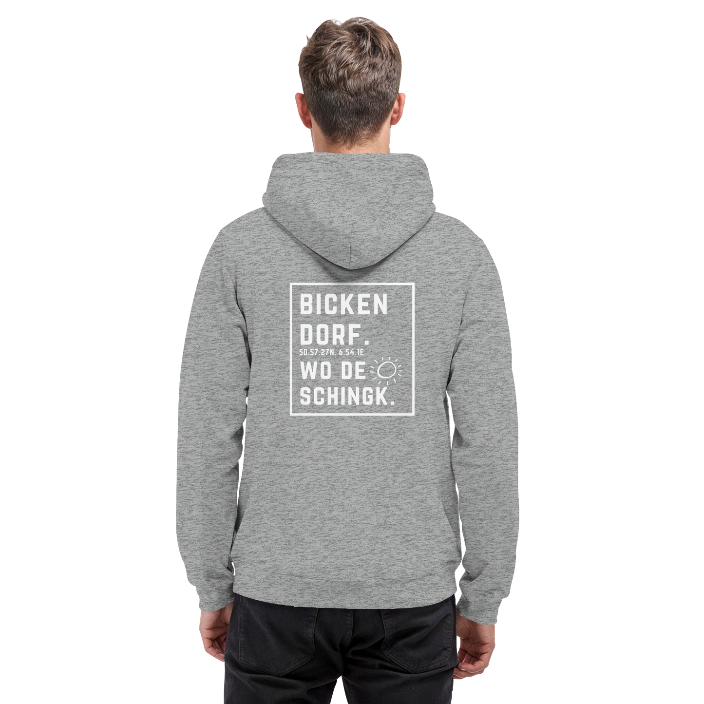 Wo de Sonn schingk - Bickendorf Druck Rücken - Basic Unisex Hoodie