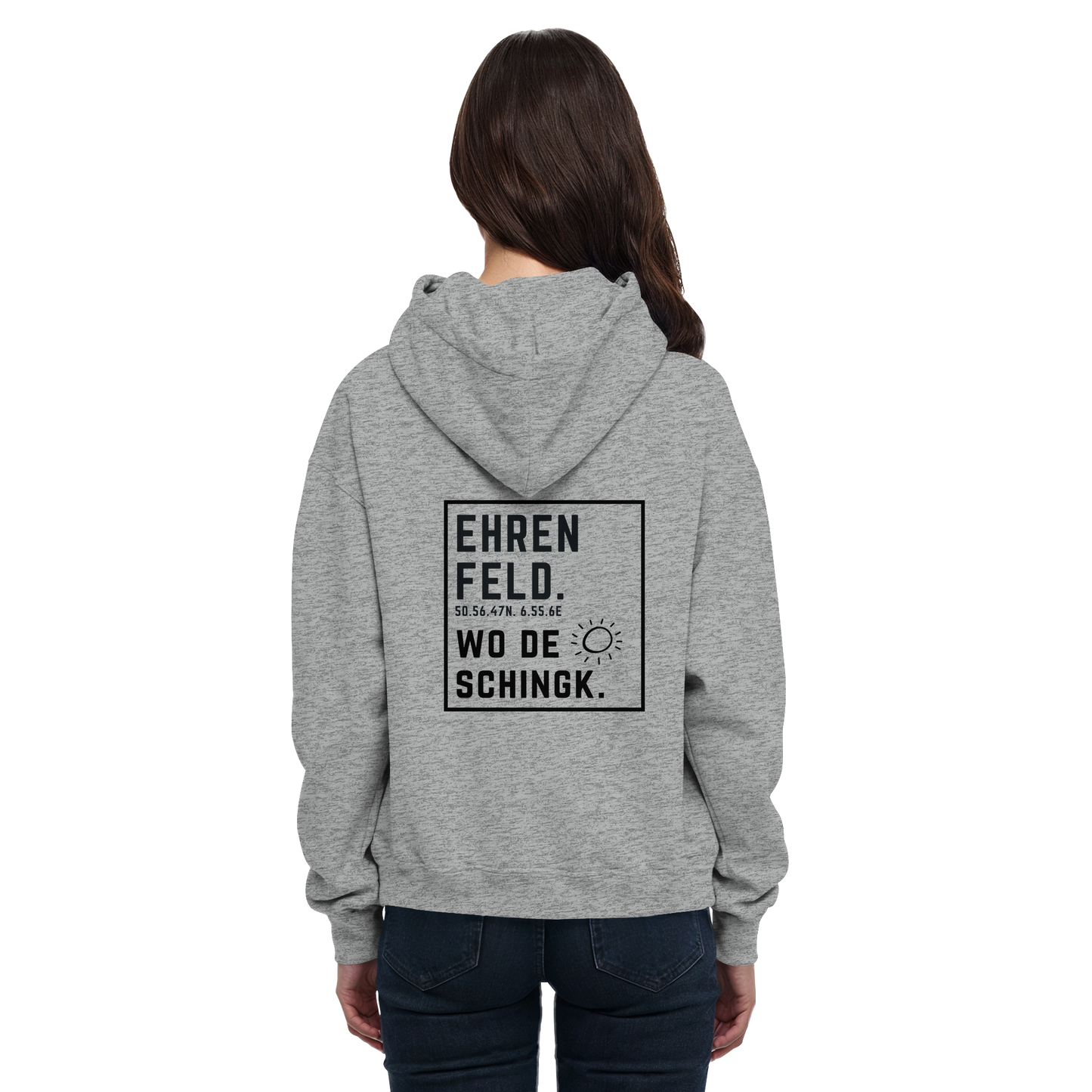 Wo de Sonn schingk - Ehrenfeld Druck Rücken - Basic Unisex Hoodie