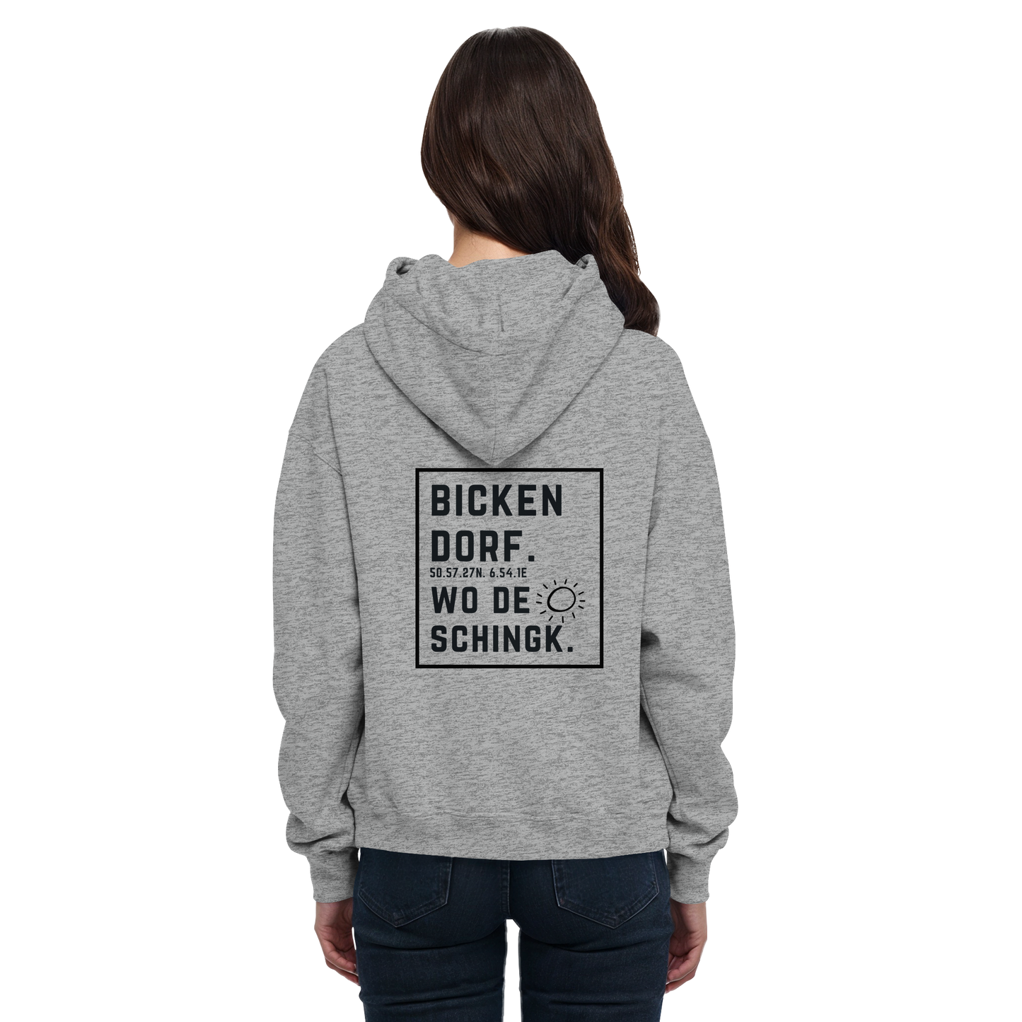 Wo de Sonn schingk - Bickendorf Druck Rücken - Basic Unisex Hoodie